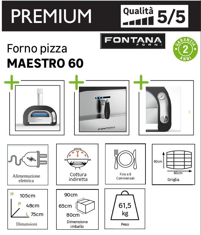 Forno da esterno per pizza a gas FONTANA FORNI Maestro 60 - 10