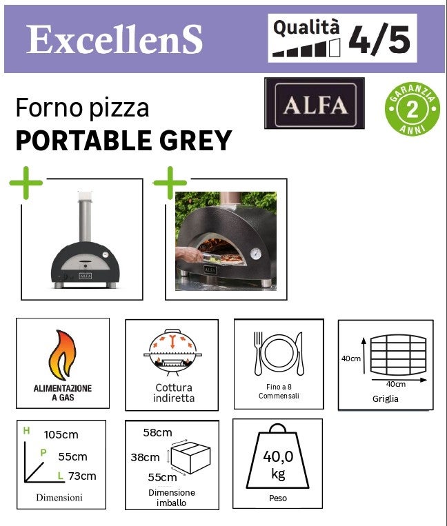 Forno da esterno per pizza a gas ALFA FORNI Grey - 3