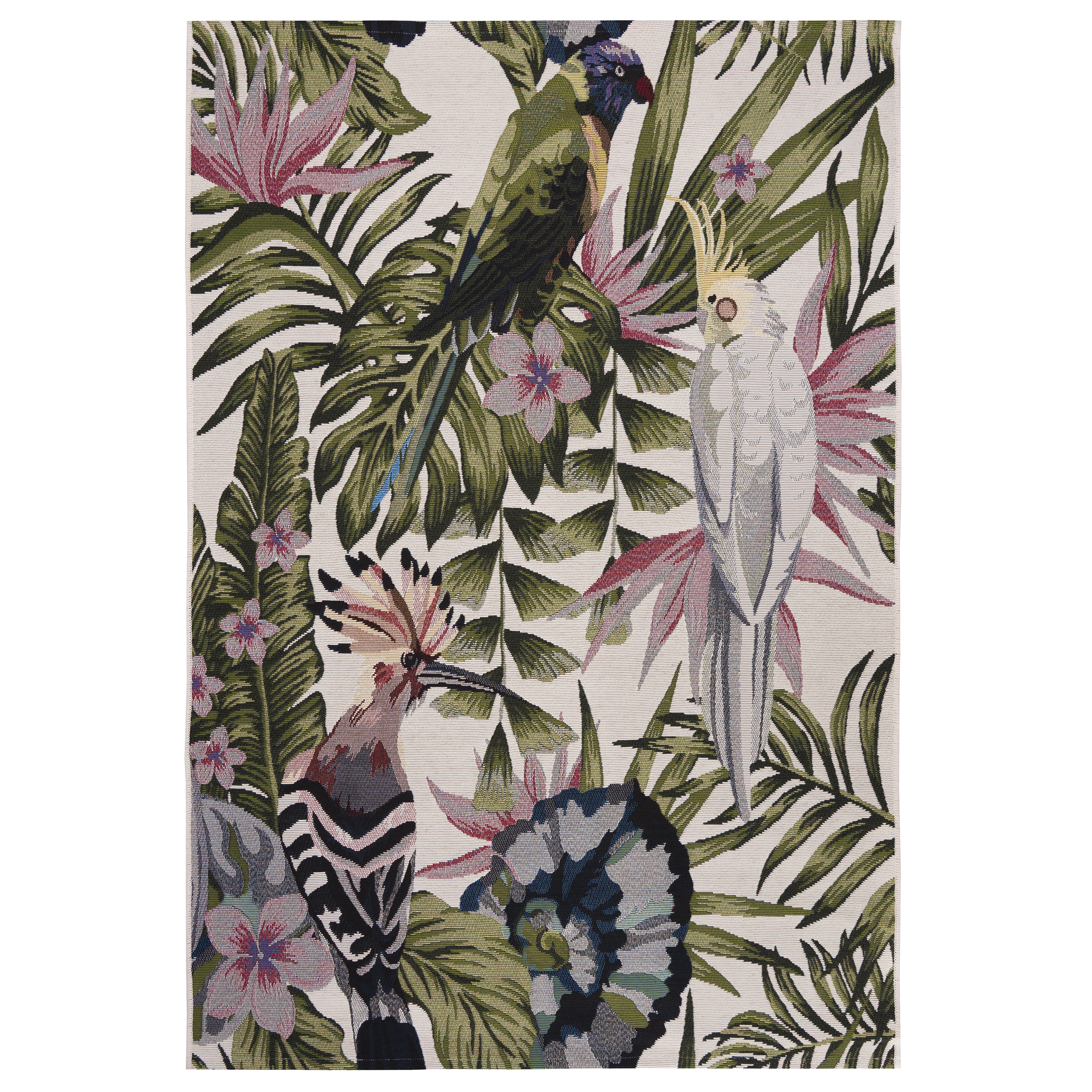 Dywan zewnętrzny w liście Borneo zielono-różowy 120 x 170 cm