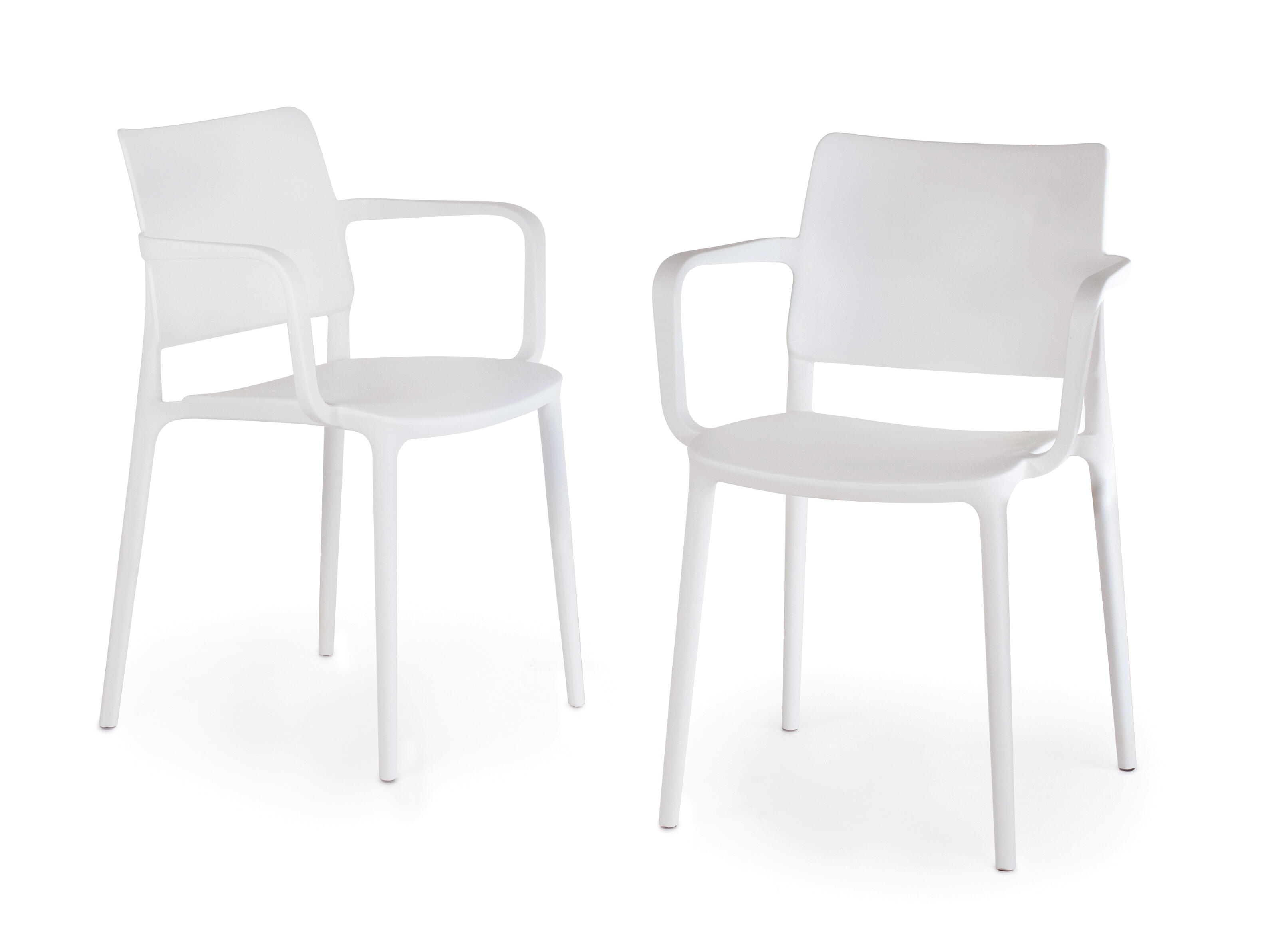 silla de jardin cadiz de polipropileno blanco con brazos