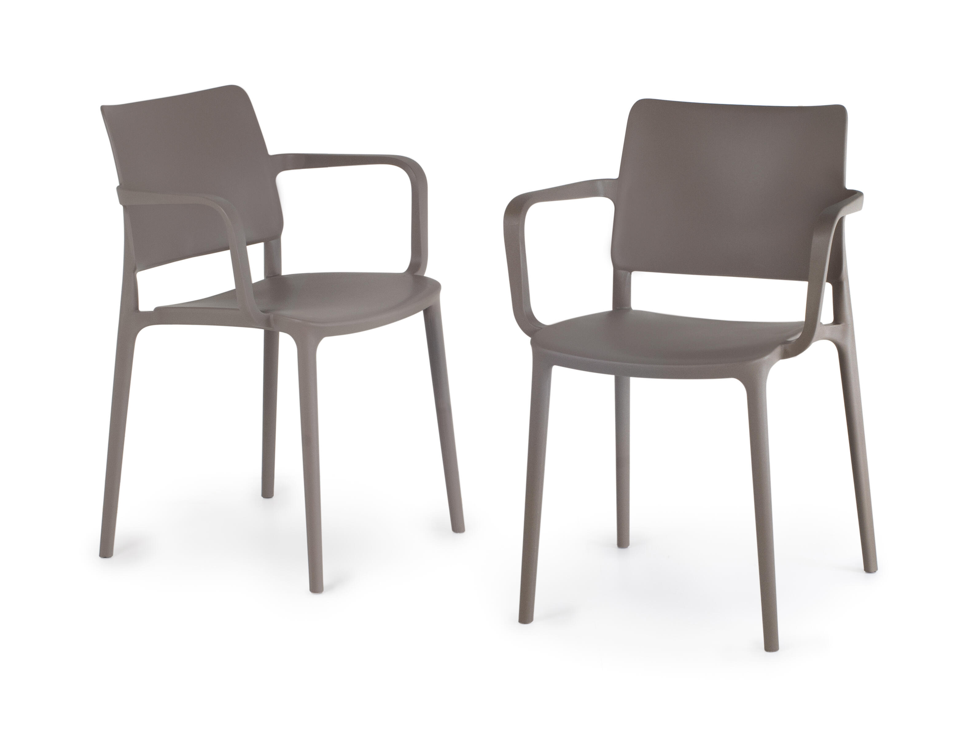 silla de jardin cadiz de polipropileno moka con brazos