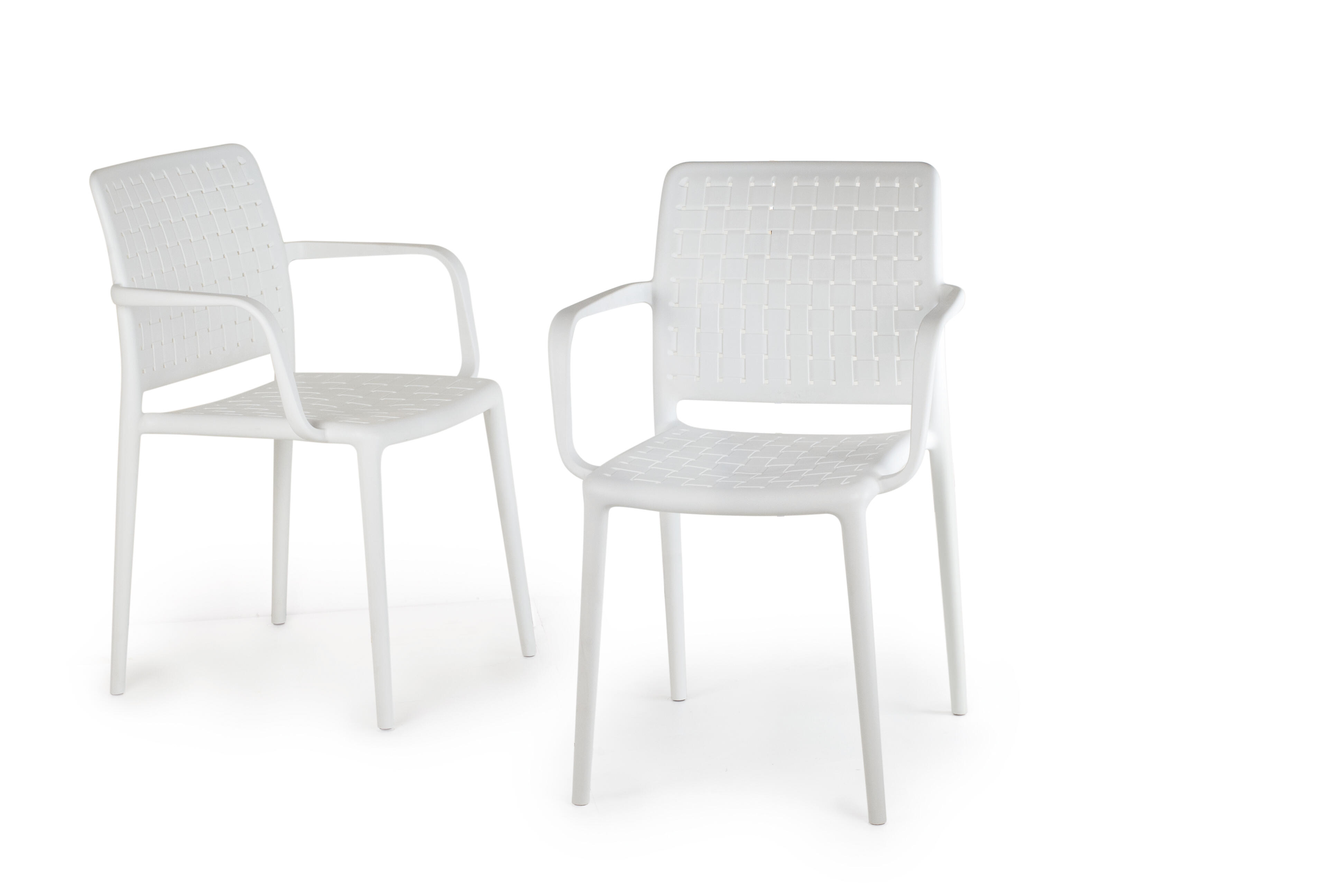 Silla de jardín málaga de polipropileno blanco con brazos