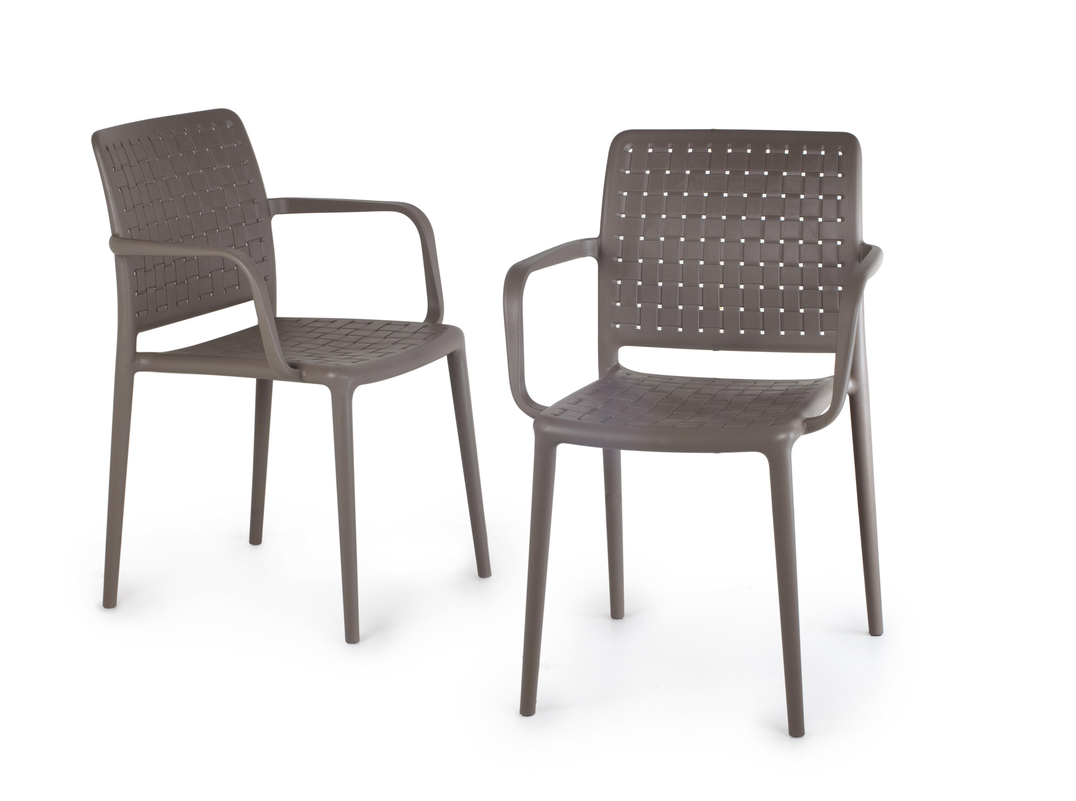 silla de jardin malaga de polipropileno moka con brazos