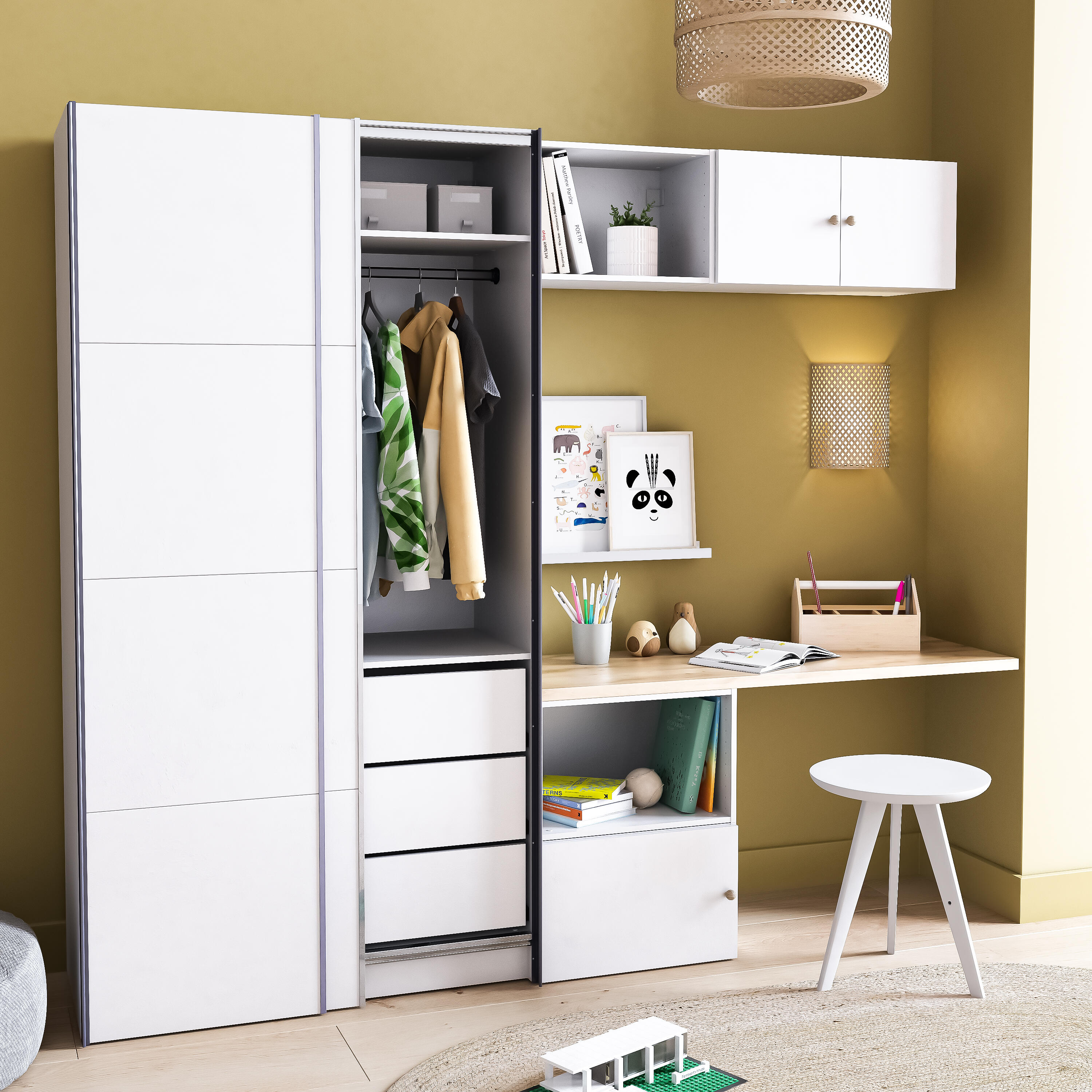 Estante mural en u Spaceo en color blanco de 60x10x4,5 cm y carga máx de 5 kg - 2