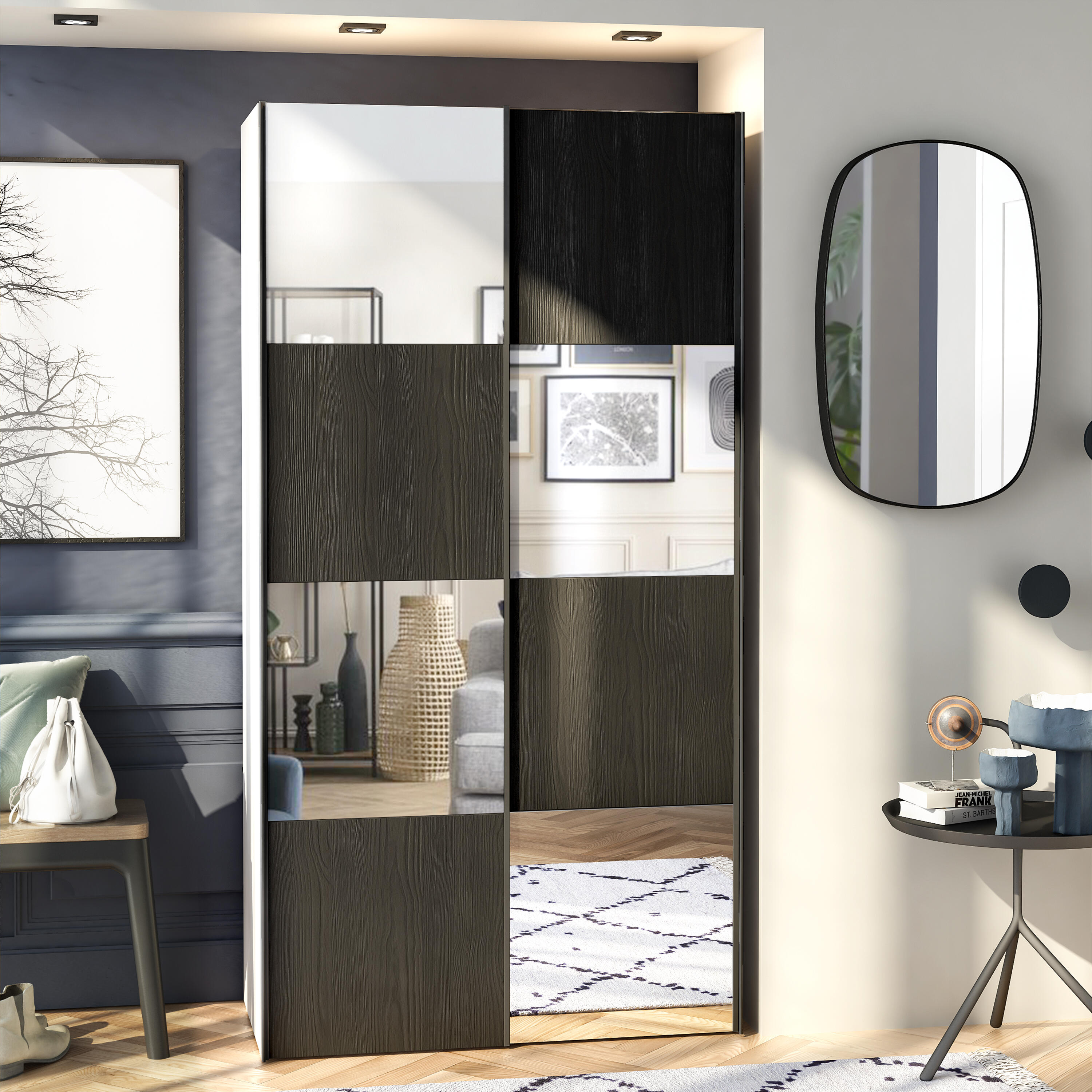 Porte coulissante SPACEO Evo'M Miroir H.230,4 X L.60 CM - 4