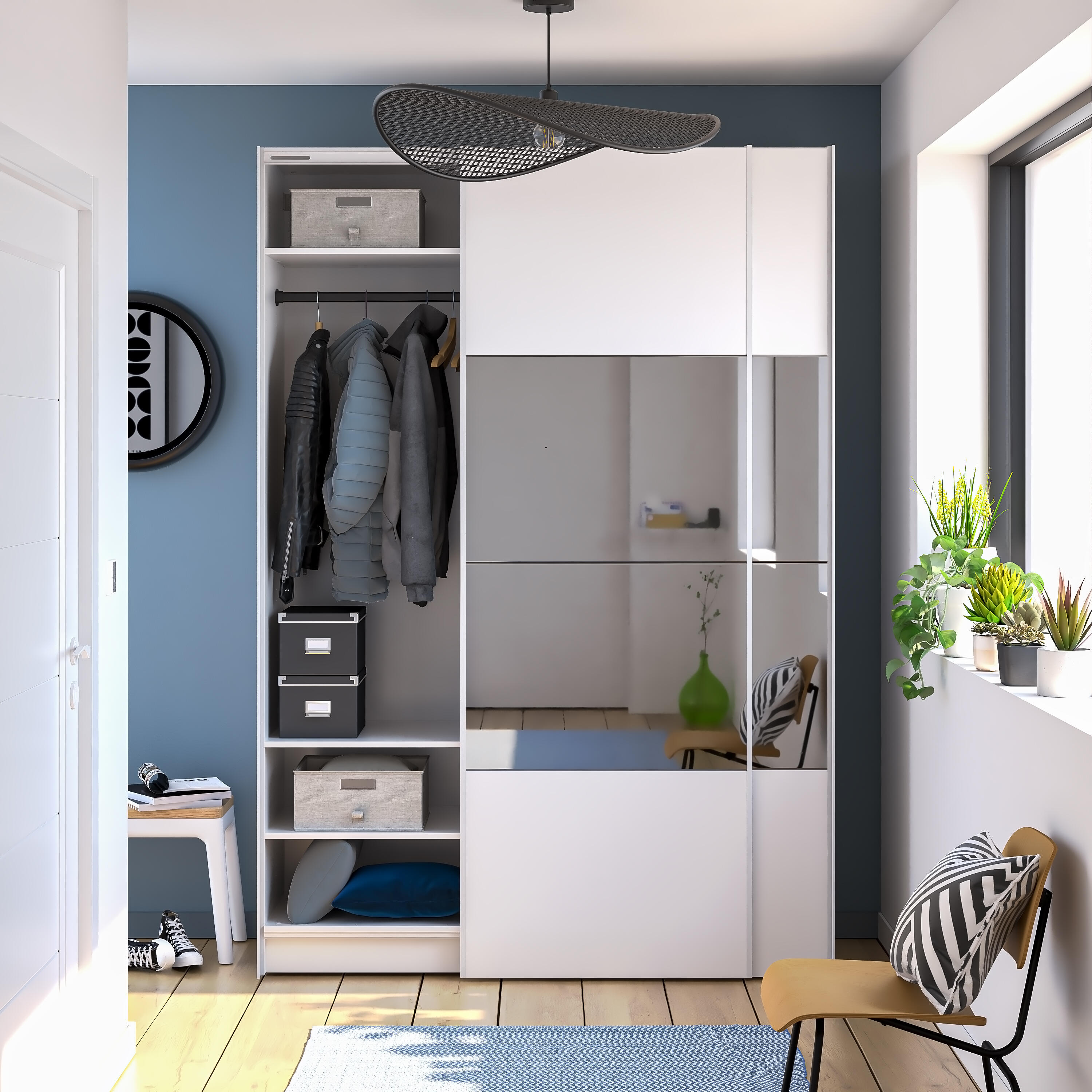 4 Paineis para porta de correr branco 230,4x80 cm Spaceo Evo'M Riga - 6