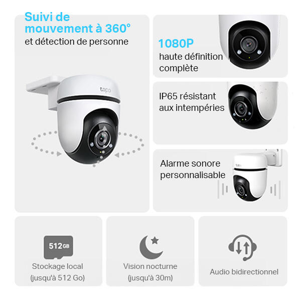 Caméra de vidéosurveillance extérieure motorisé filaire TP-LINK Tc40, - 3