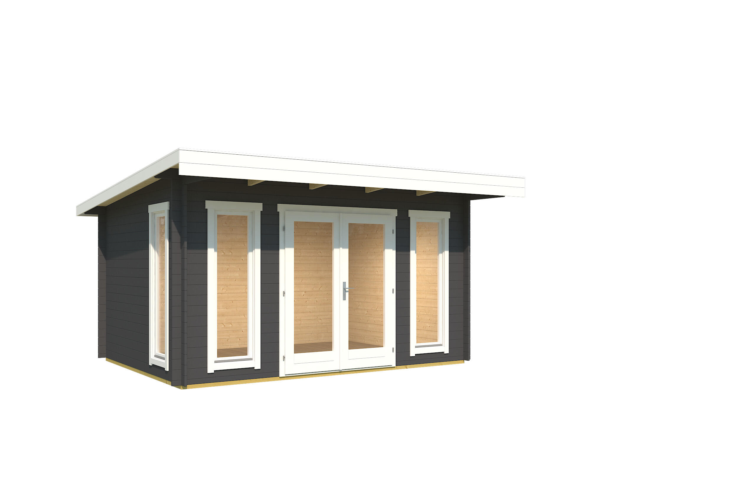 Caseta de madera Banbury de 460x234x410 cm y 18.86 m2 con 28 mm espesor y doble puerta abatible LASITA MAJA - 2