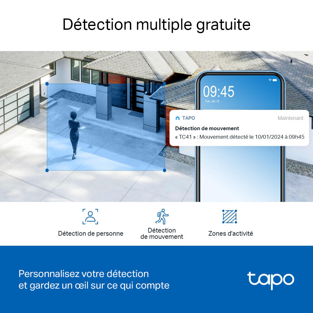 Caméra de vidéosurveillance filaire extérieure motorisé TC 41 TP-LINK/TAPO blanc - 6