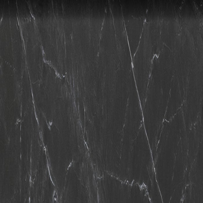 Rodapié cerámico Montblack 60x8 cm mármol negro con vetas blancas