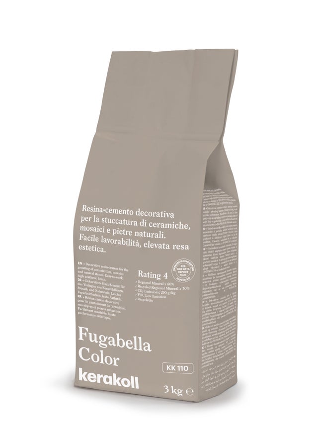 Stucco per fughe piastrelle KERAKOLL Fugabella Color KK 110, 3 kg grigio chiaro
