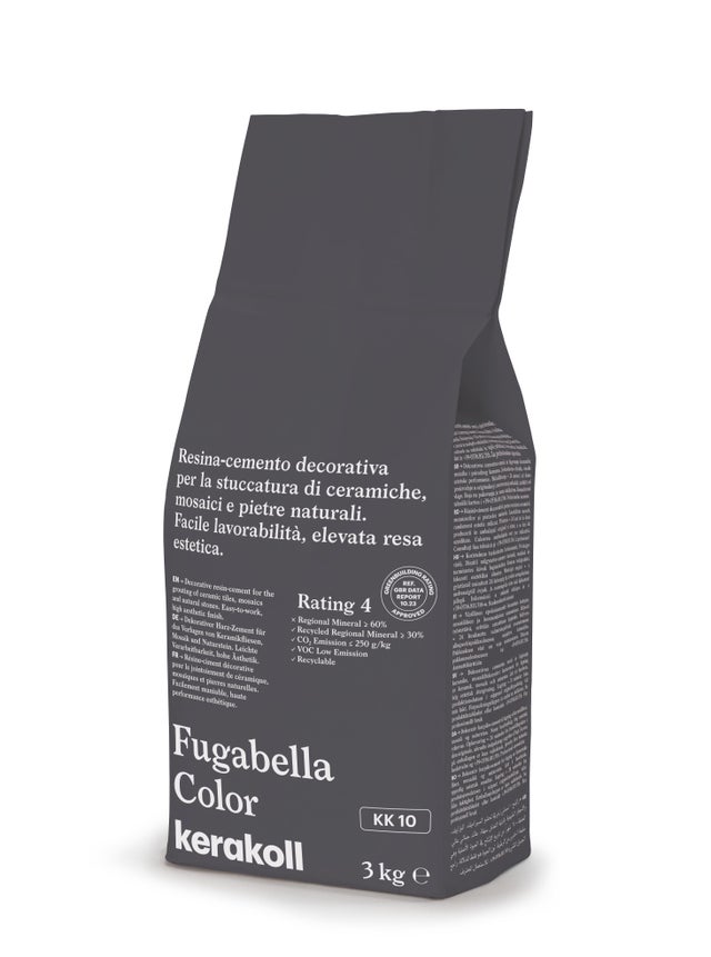 Stucco per fughe piastrelle KERAKOLL Fugabella Color KK 10, 3 kg grigio
