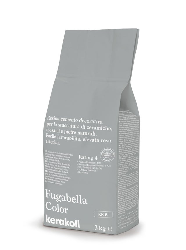 Stucco per fughe piastrelle KERAKOLL Fugabella Color KK 6, 3 kg grigio chiaro