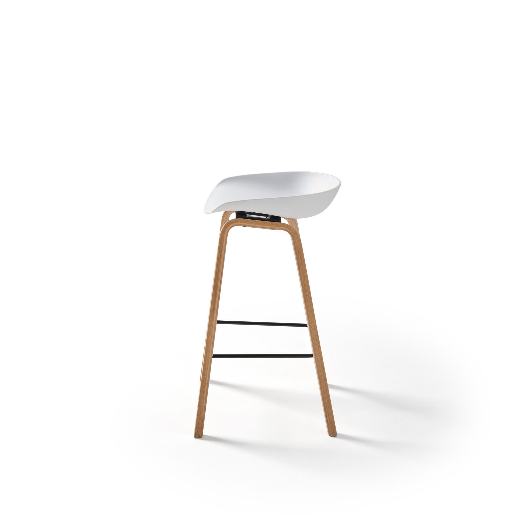 Pack x2 taburetesTurin armazón roble natural asiento blanco - 5
