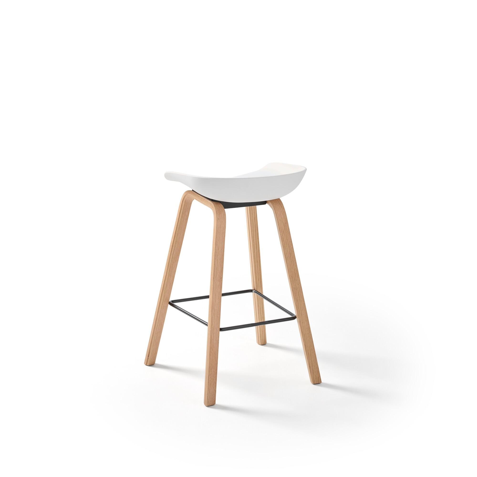 Pack x2 taburetesTurin armazón roble natural asiento blanco - 2