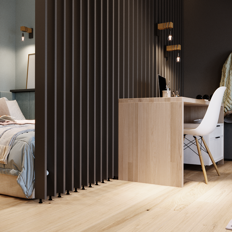 Lamel dekoracyjny obrotowy czarny 22x92x2750 mm - 5