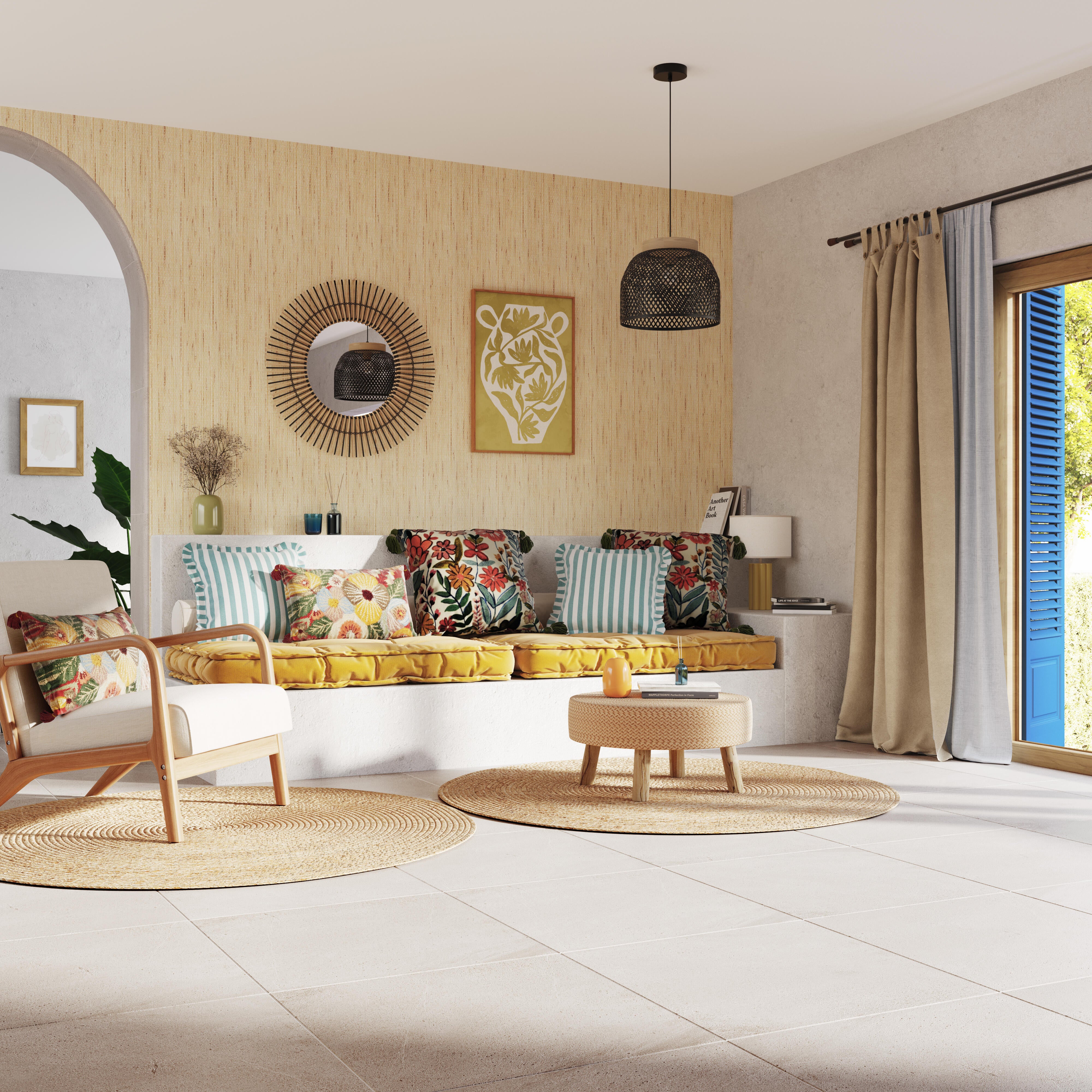 Cortinado alça com botão Charlina 140x280cm bege Inspire - 11