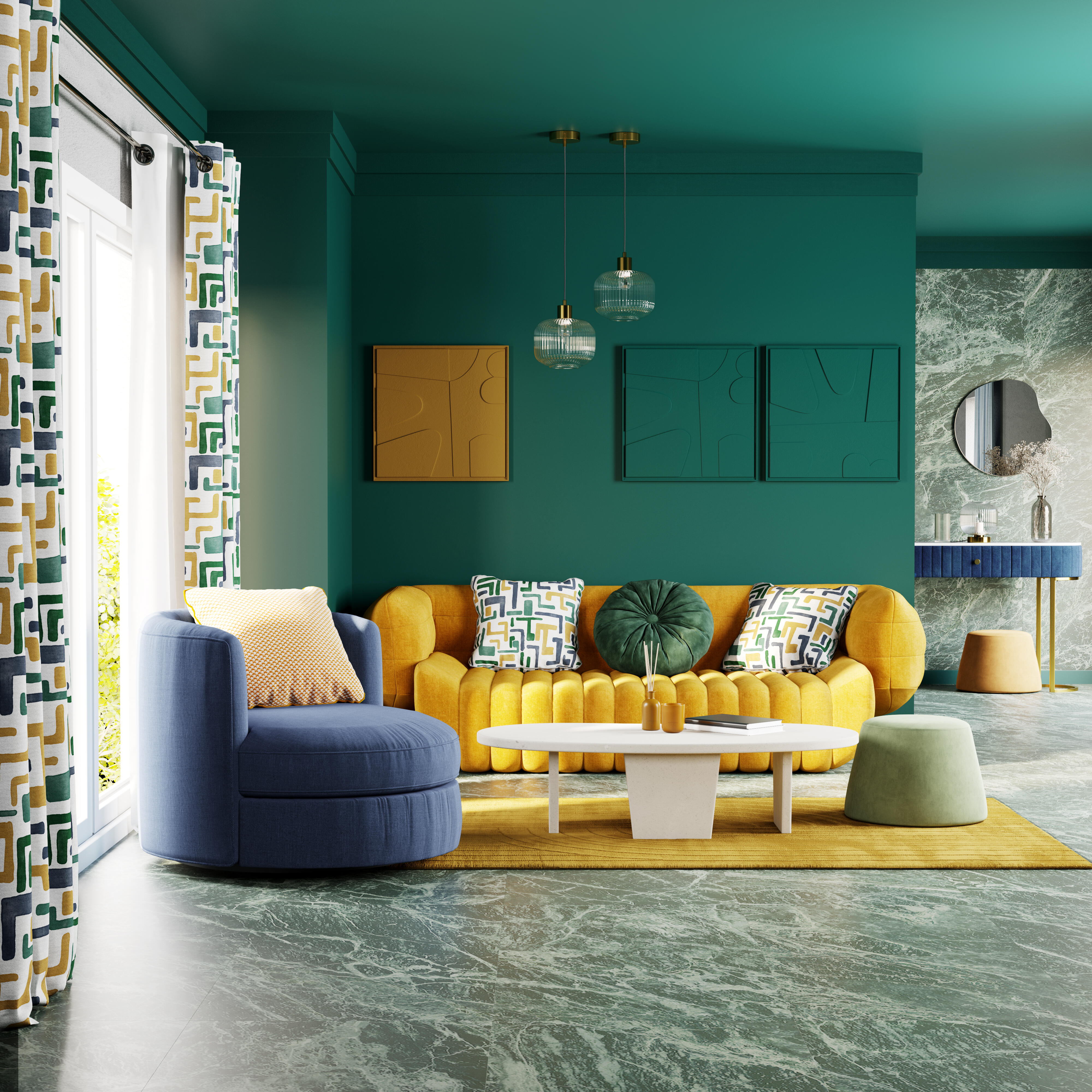 Kit de barras para cortina acero bronce satinado a pared Ball INSPIRE diámetro 19 mm extensible 160-300 cm - 3