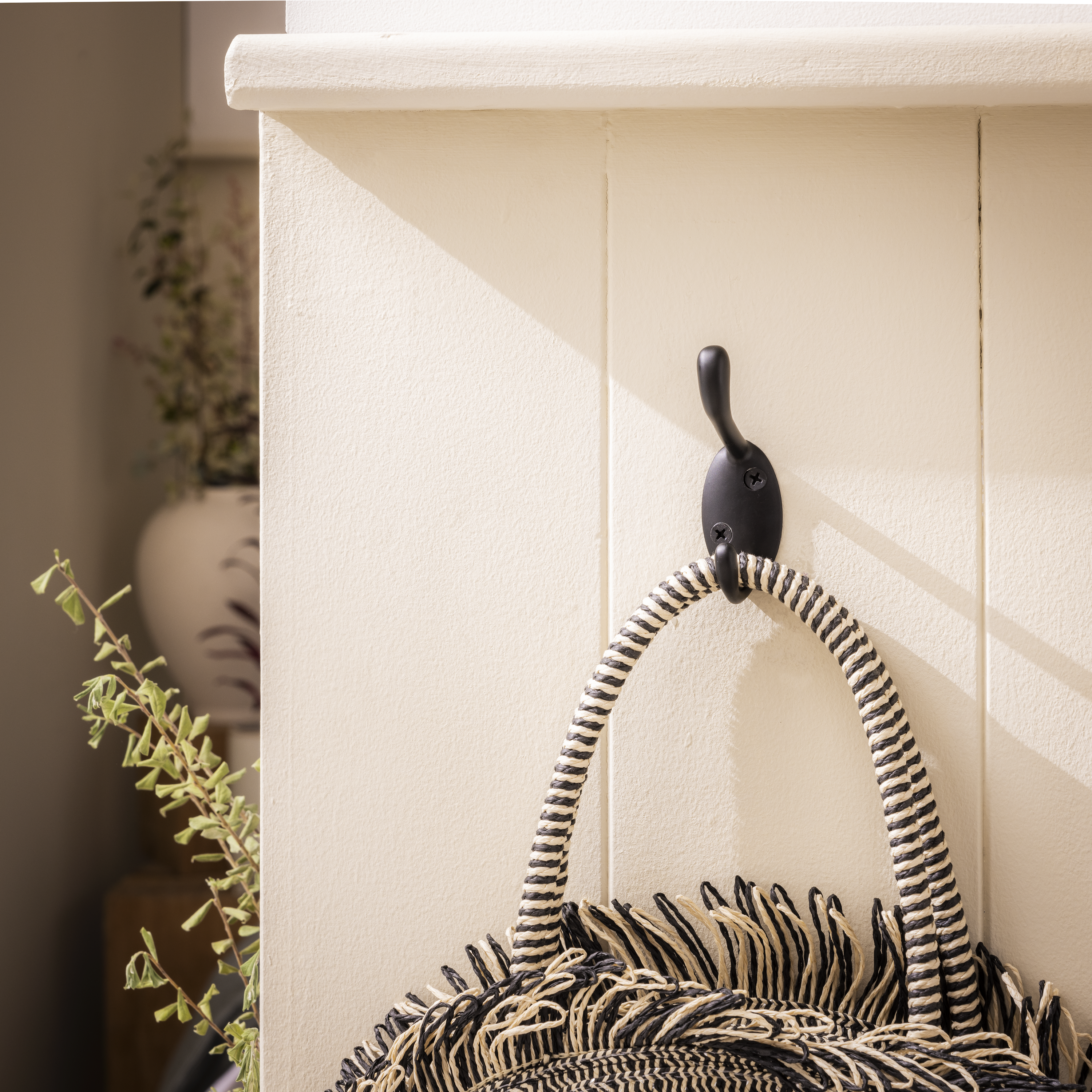 Perchero de gancho para atornillar SPACEO negro 3x9.5 - 3