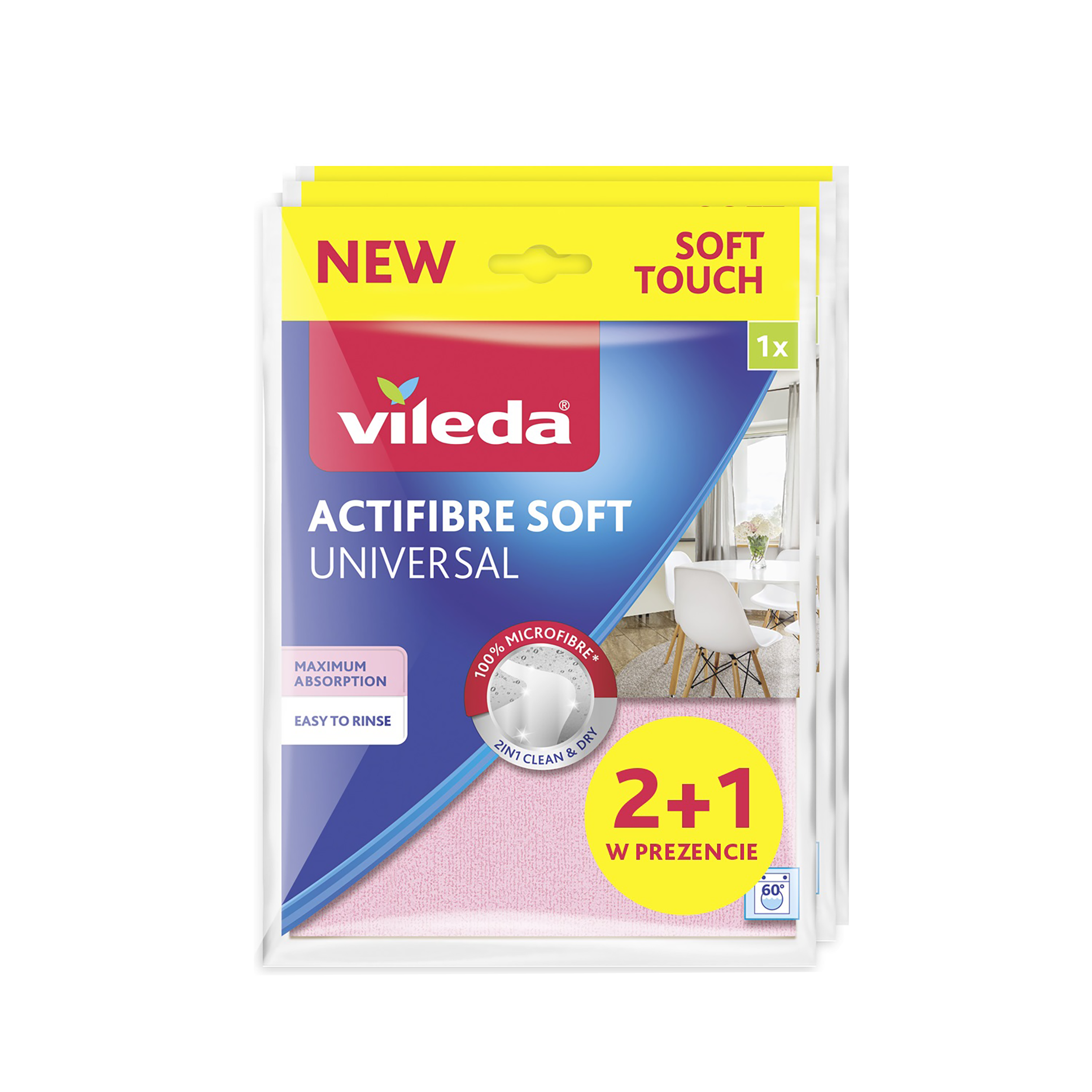 Ściereczka z mikrofibry Actifibre soft 2 szt. + 1 Vileda - 2