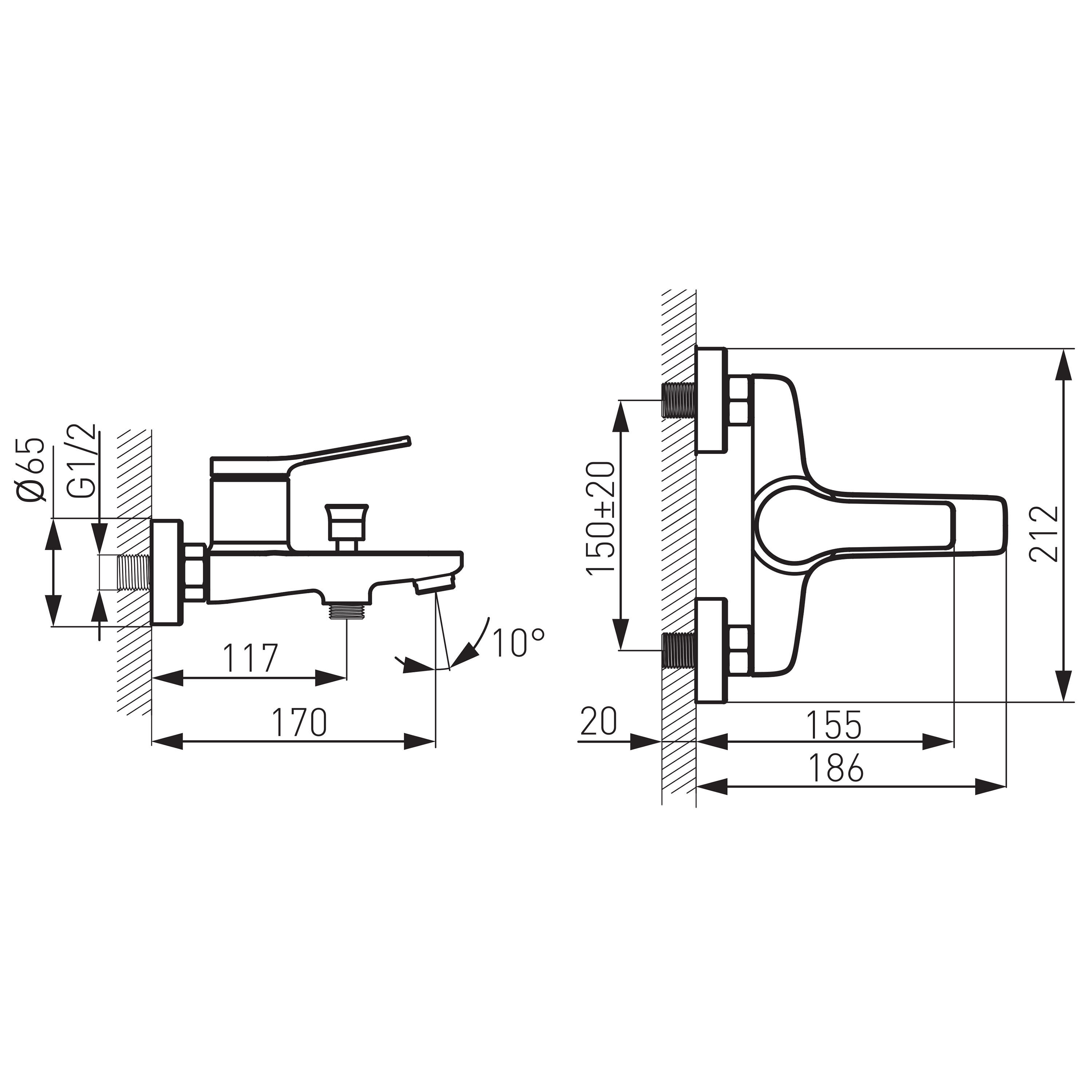 Bateria wannowa chrom Elsa Ecologica Ferro - 6