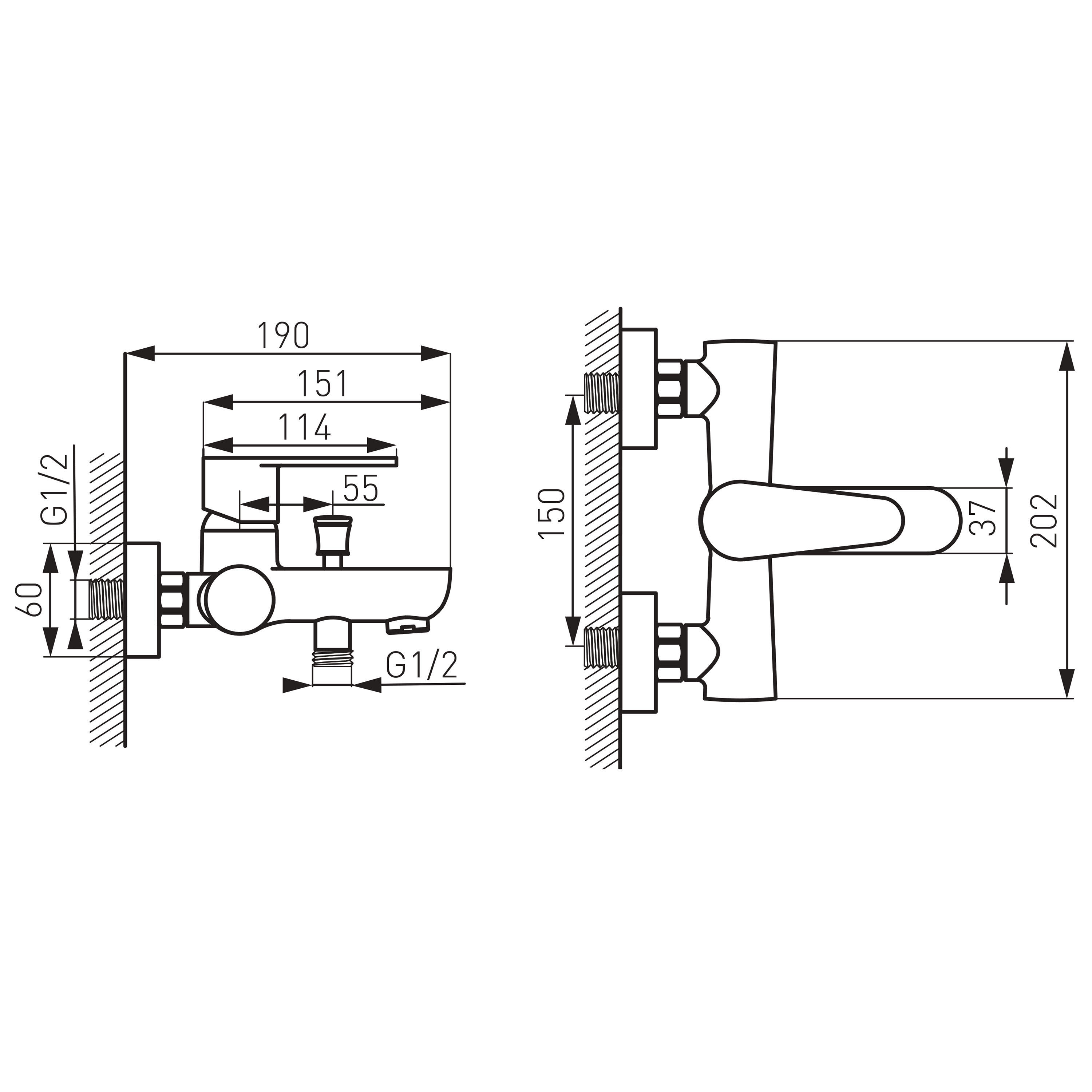 Bateria wannowa chrom Elsa Ecologica Ferro - 5