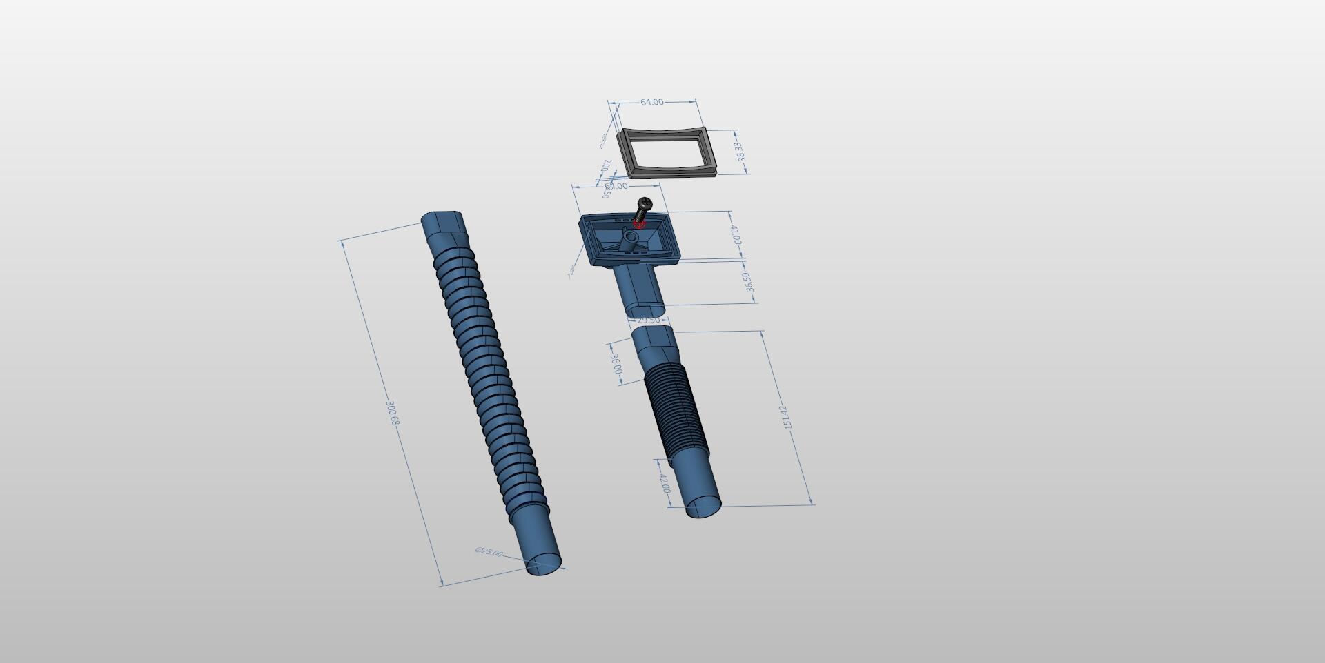 Spust 90 mm KLIK-KLAK z przelewem GL0015 chrom GERMANLINE - 3