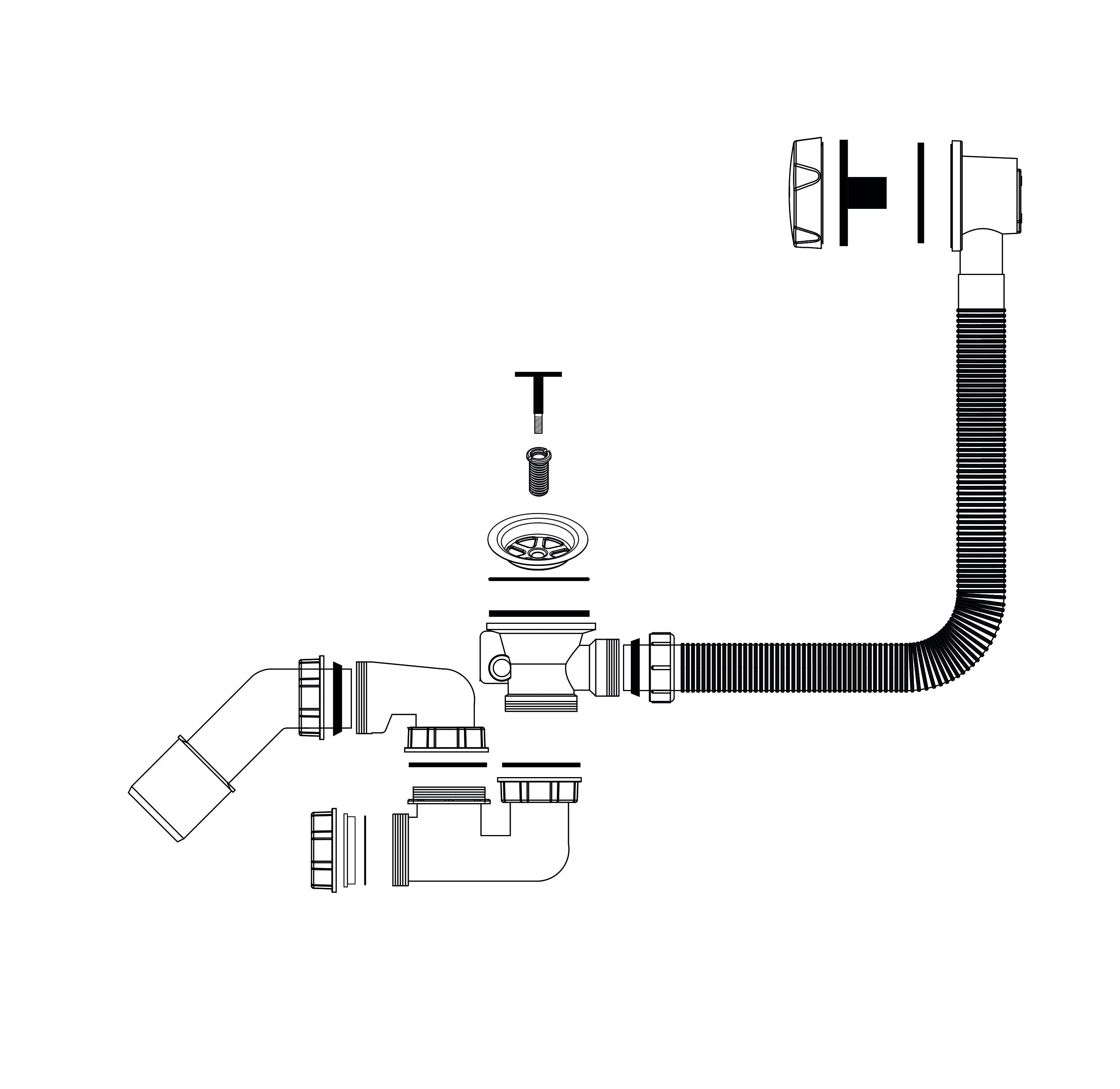 Syfon wanny automat GL7001B czarny GERMANLINE - 3