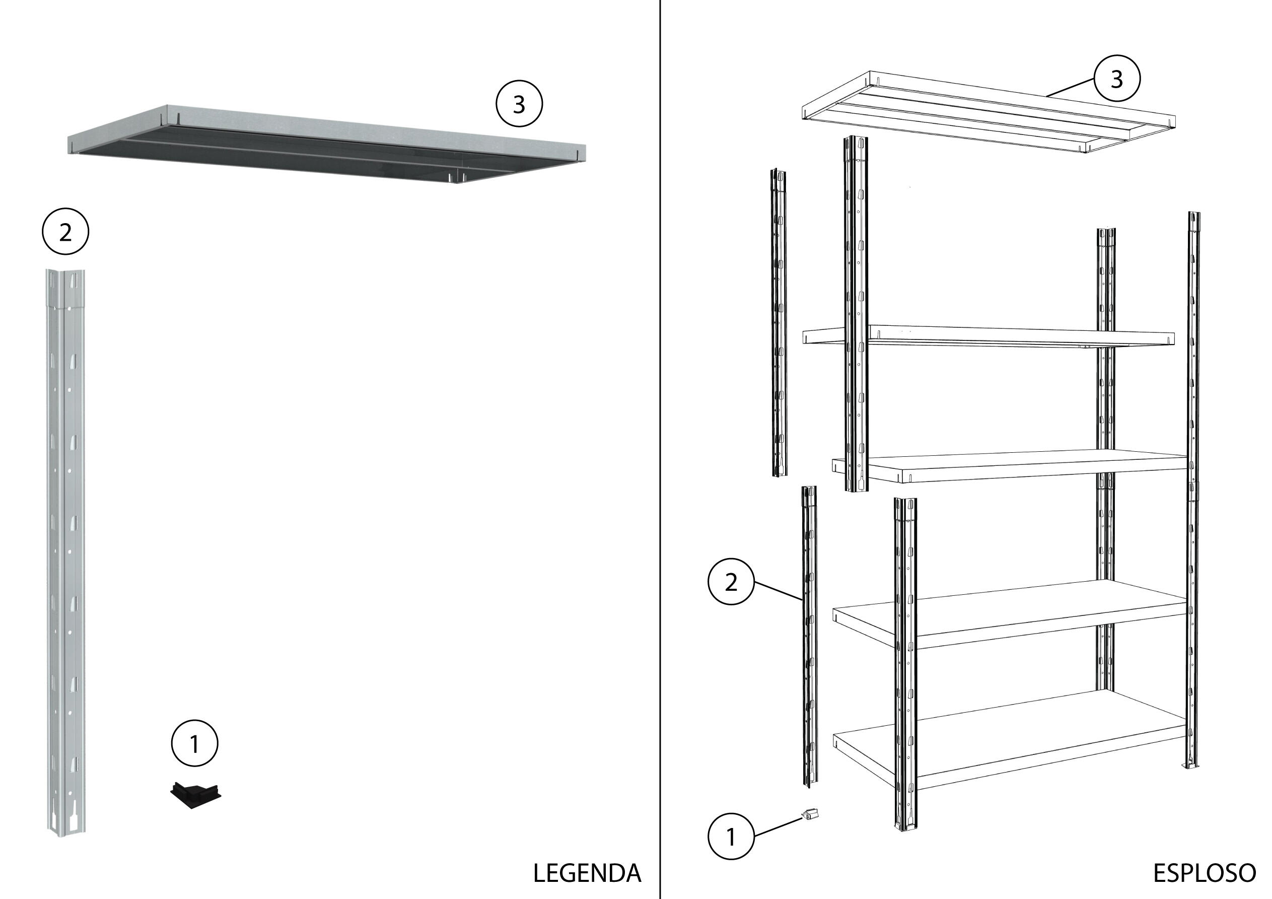 Scaffale in kit 5 ripiani L 120 x P 50 x H 188 cm grigio, portata per ripiano 200 kg - 14