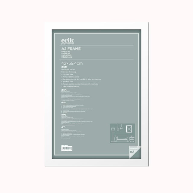 Marco decorativo A2 de color blanco 42x59,4 cm