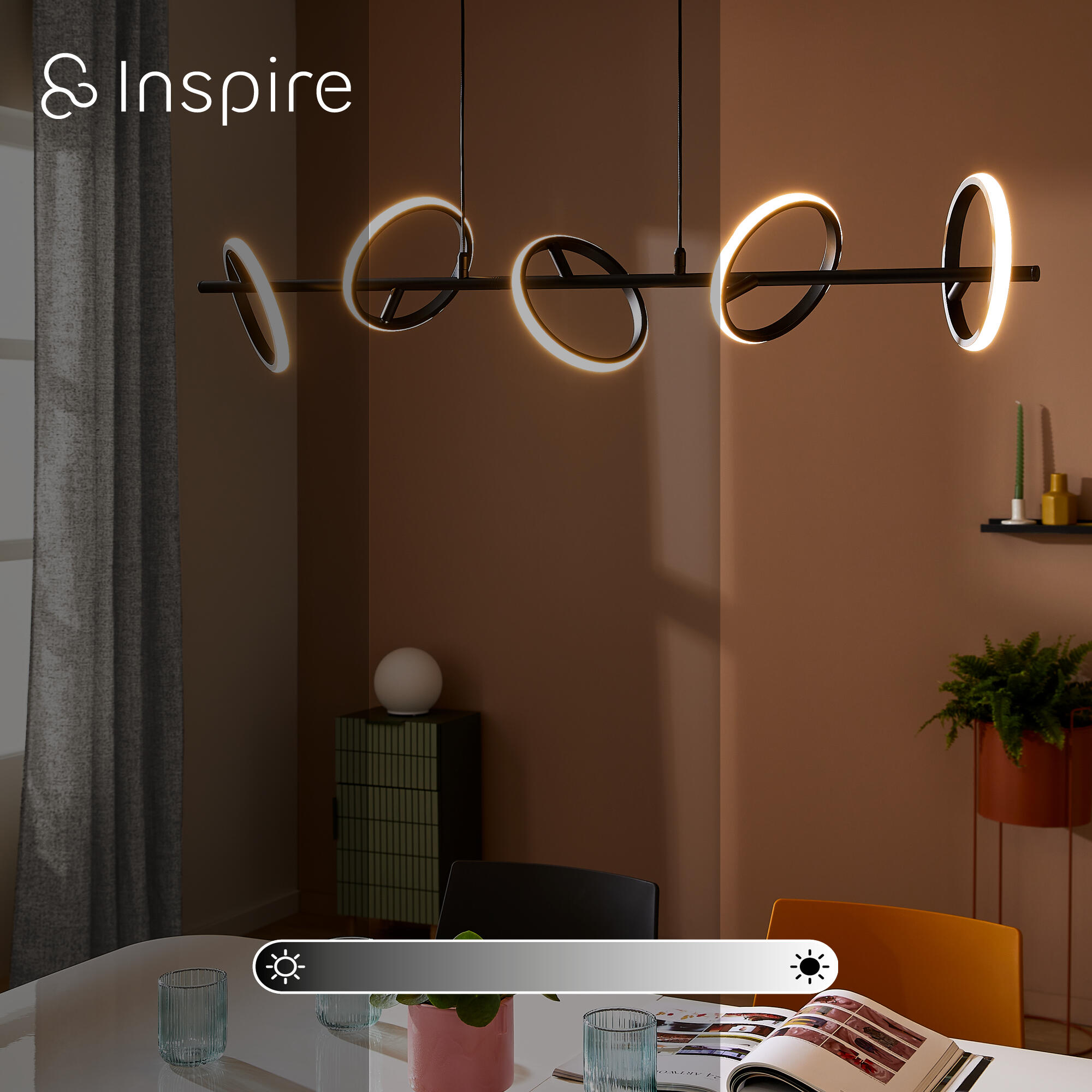 Lampa wisząca Kapeo czarna 5 x LED Inspire - 21