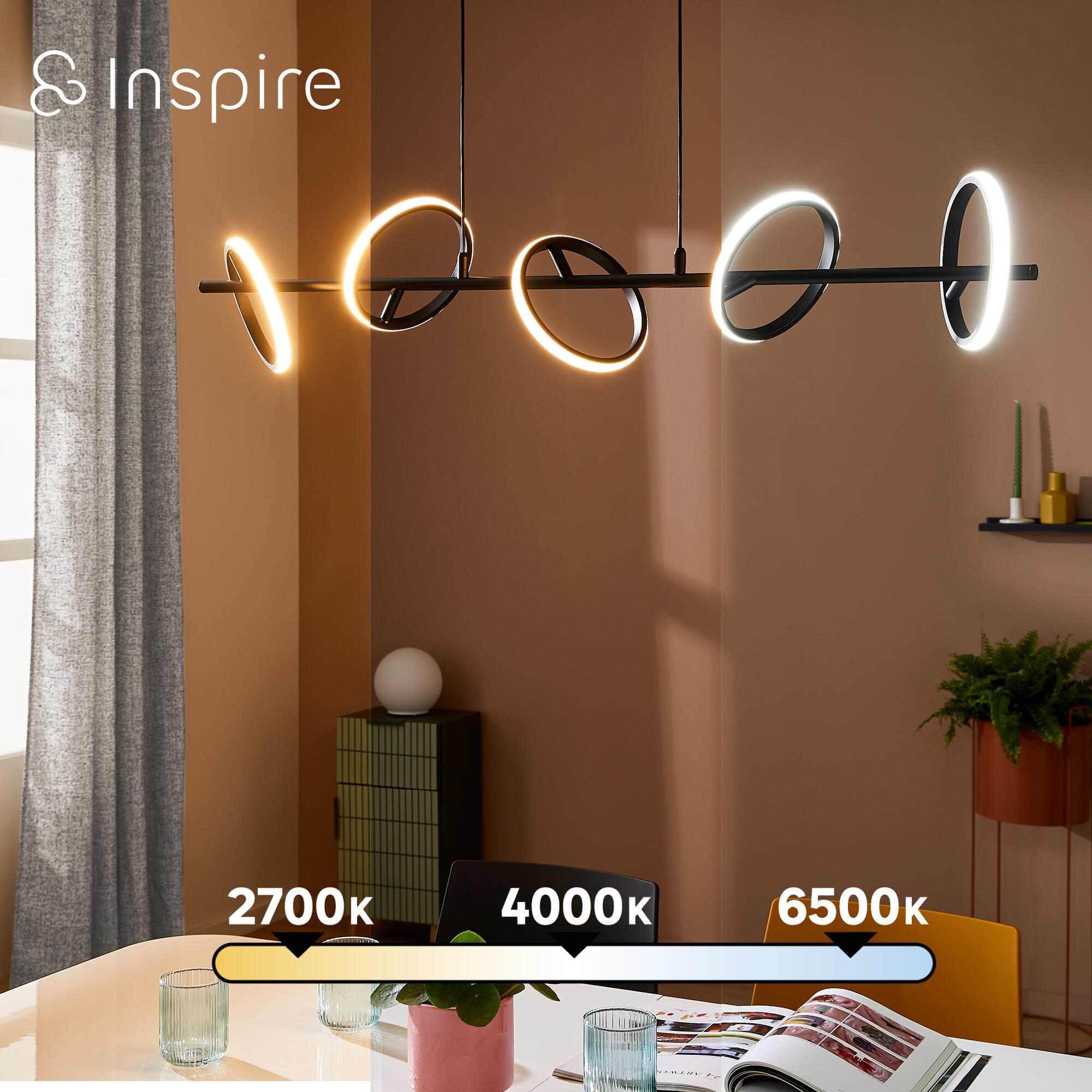Lampa wisząca Kapeo czarna 5 x LED Inspire - 20