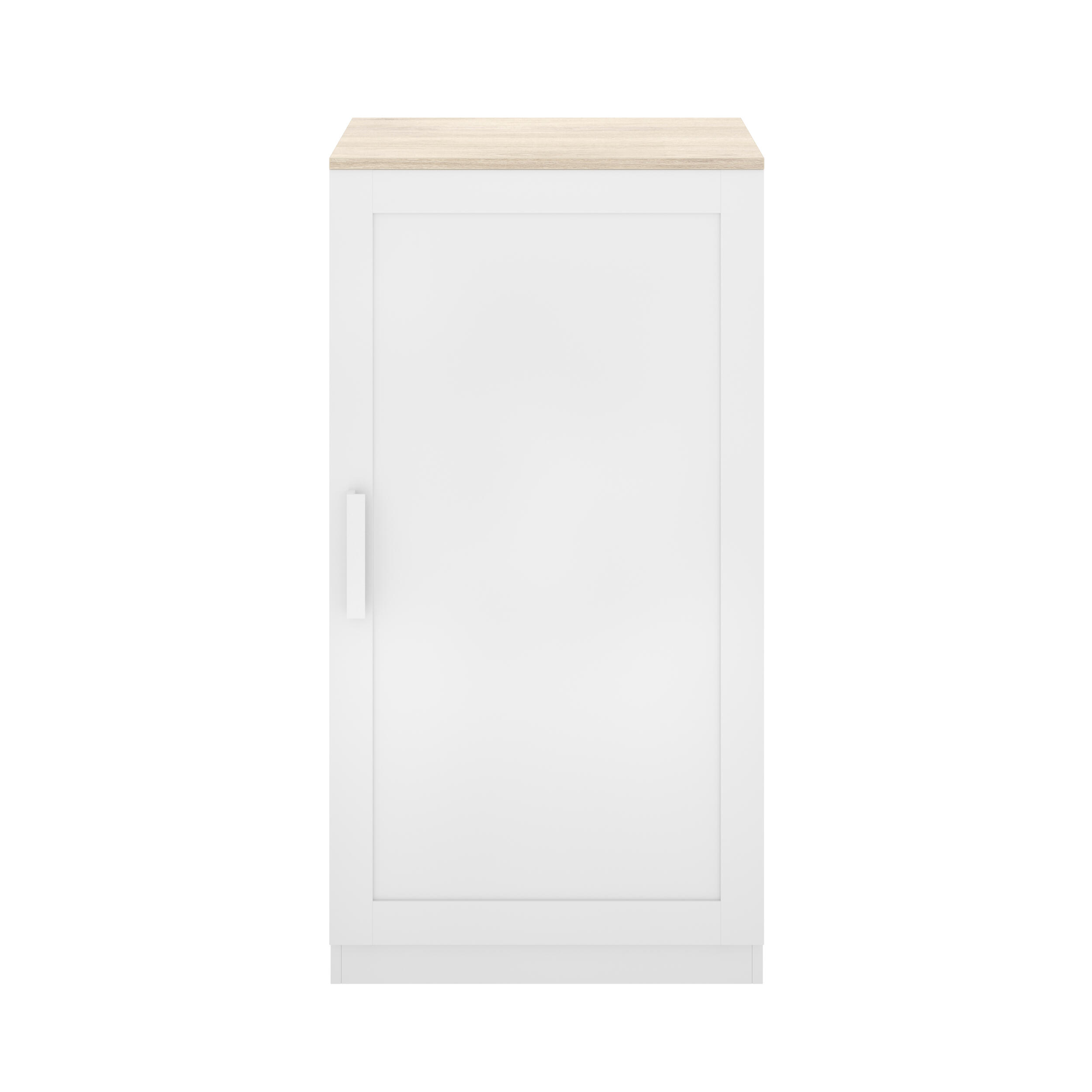 Zapatero Classic con 1 compartimento para 21 pares en melamina color blanco y roble 60x112.6x35 cm - 7