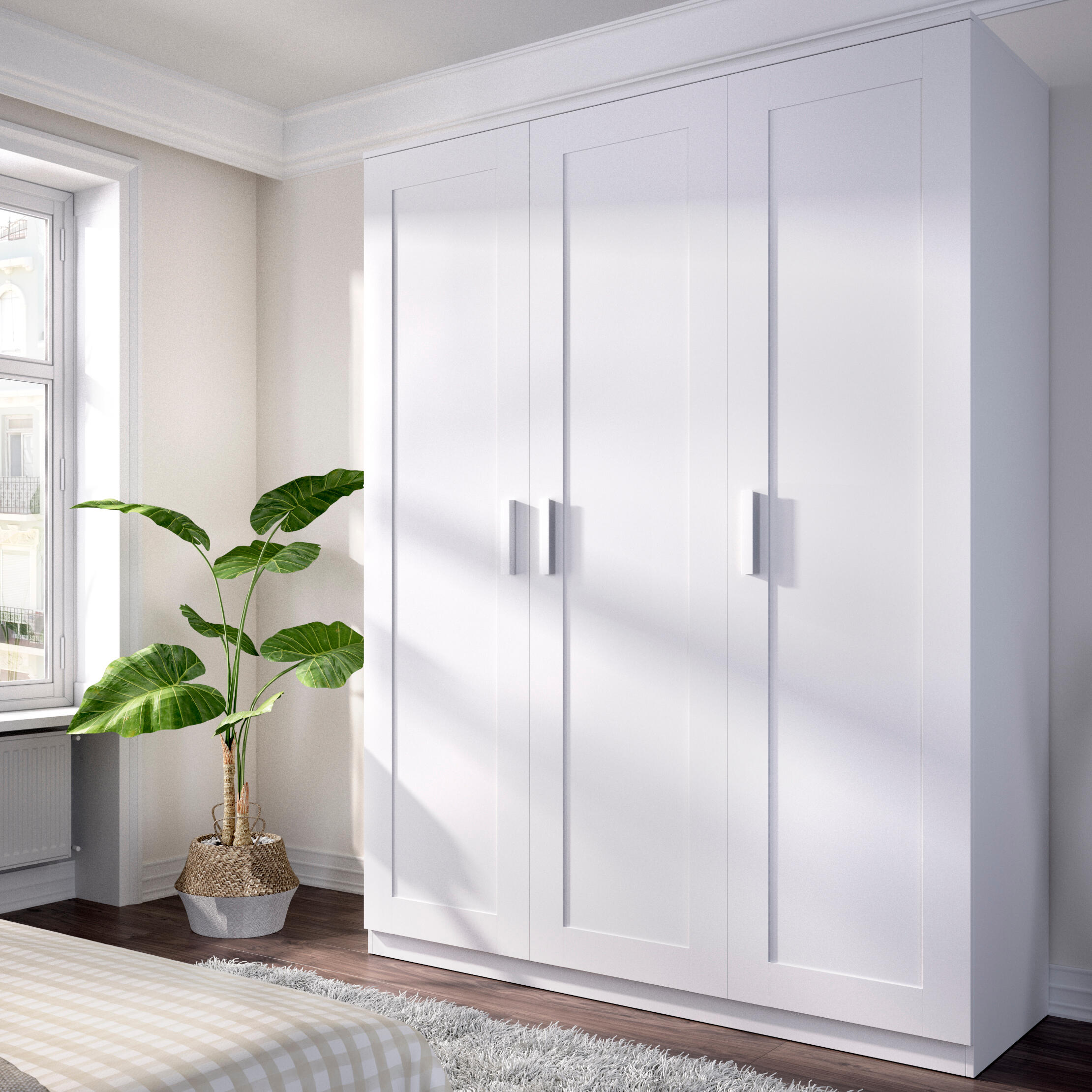 Roupeiro Classic 3 portas 151X52X206CM branco - 5