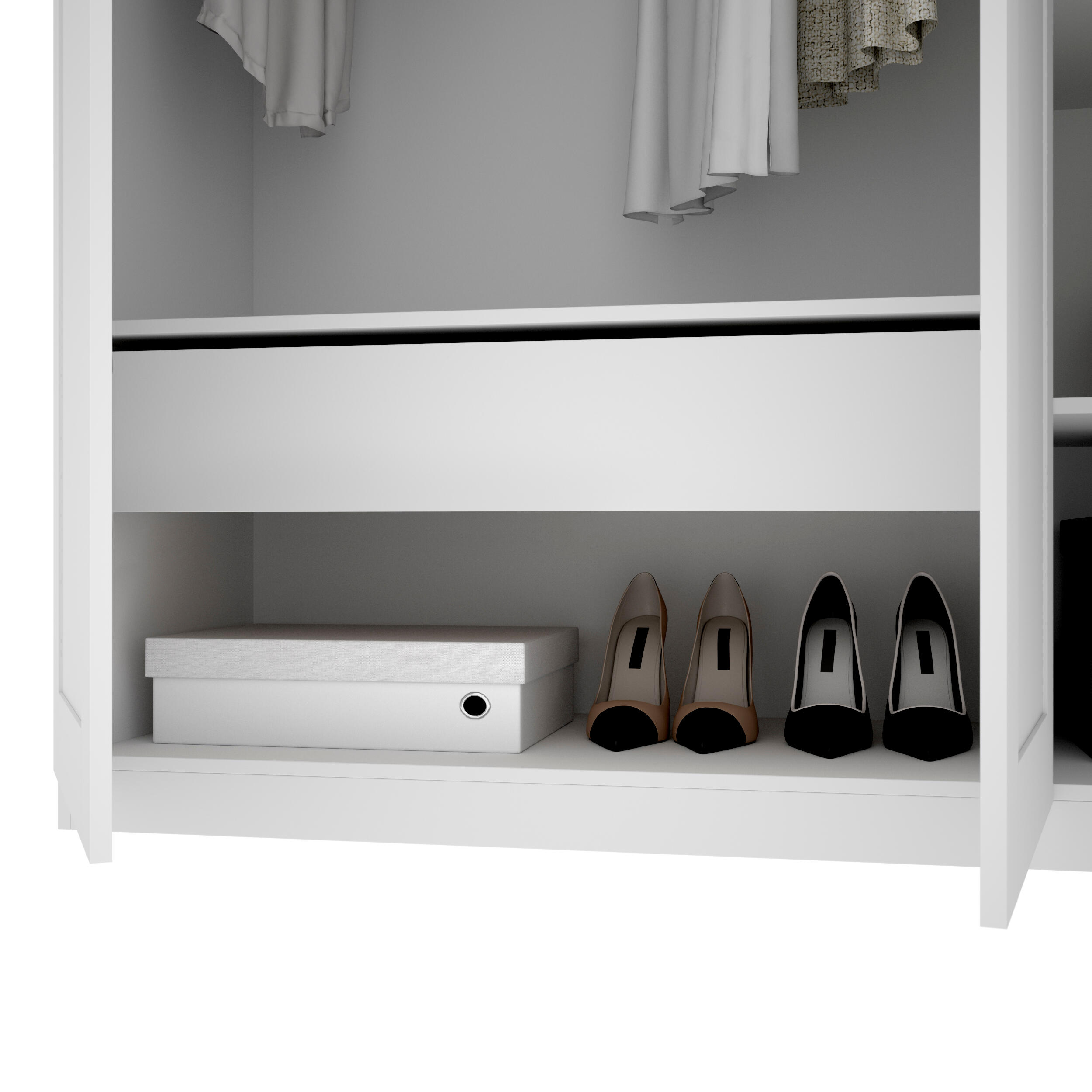 Roupeiro Classic 3 portas 151X52X206CM branco - 13