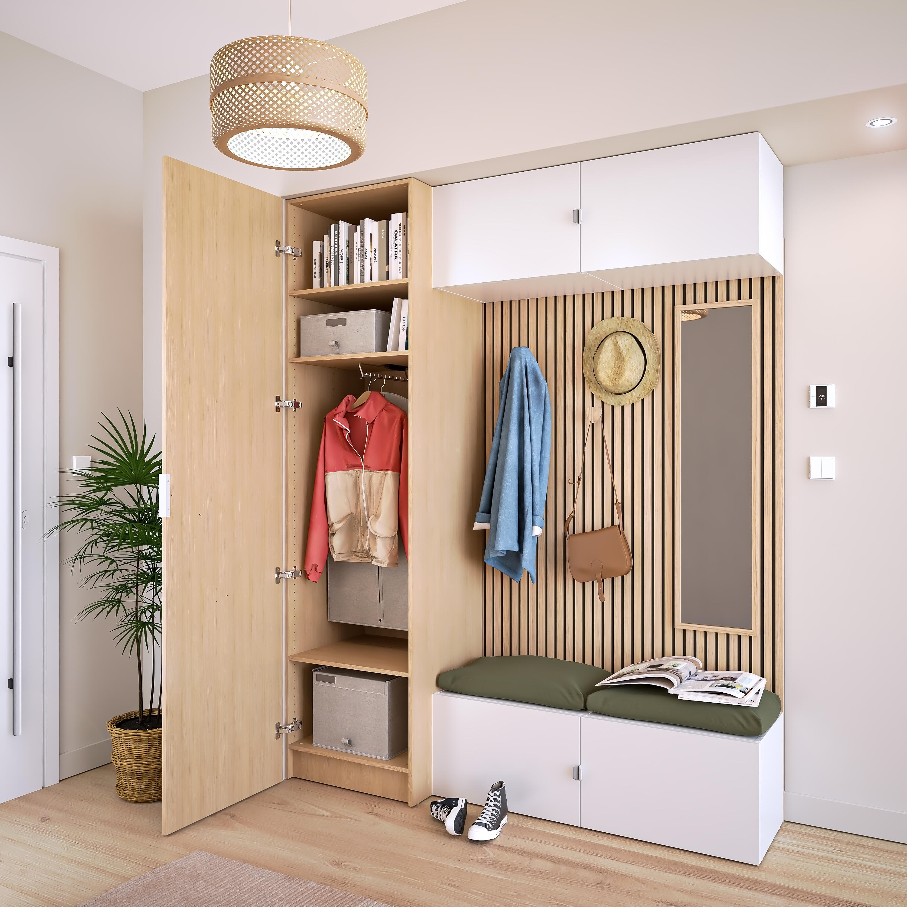 Conjunto 2 prateleiras 60x38 cm carvalho Spaceo Evo'M - 10