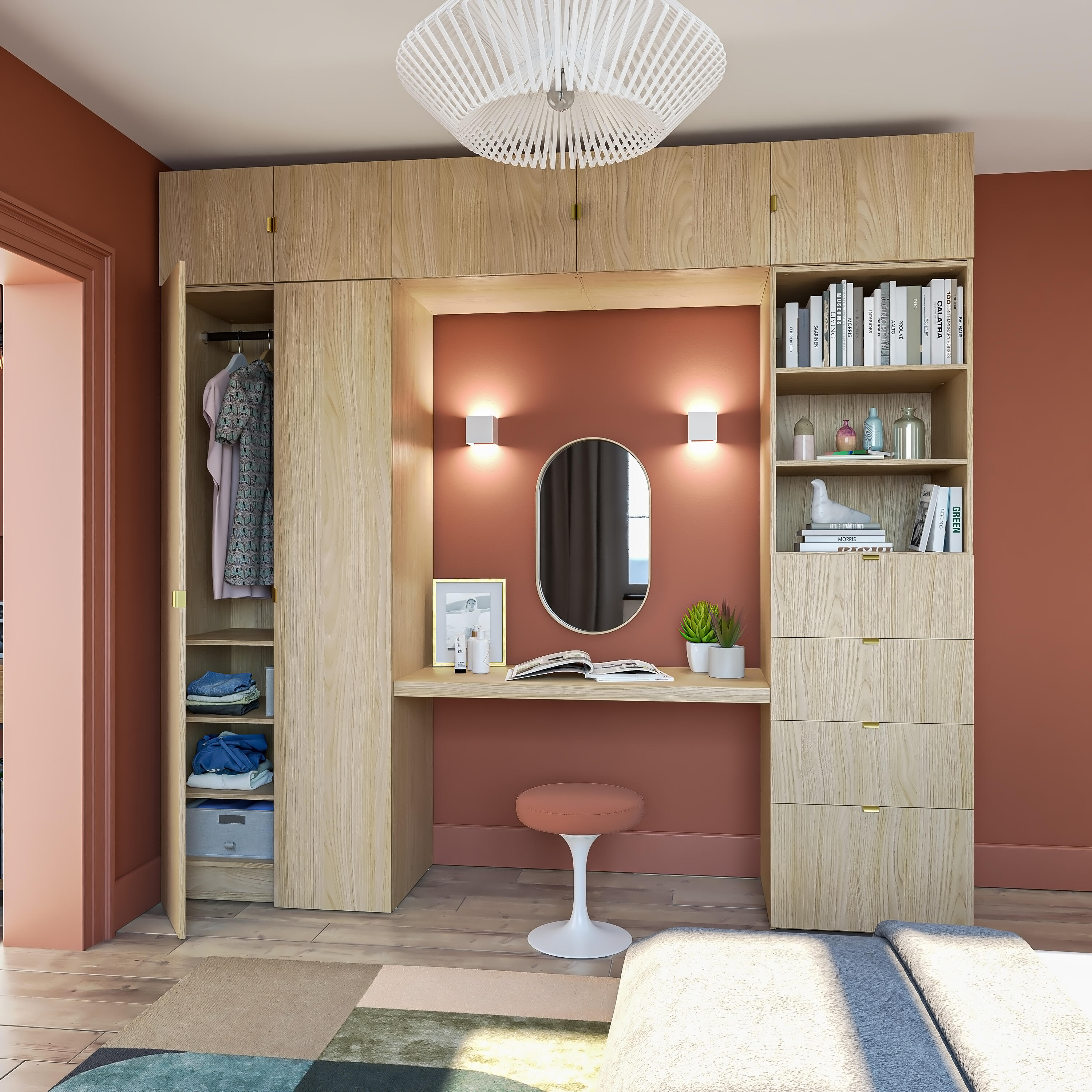 Espelho decorativo com moldura Madeira recoberta 42x72 cm - 6