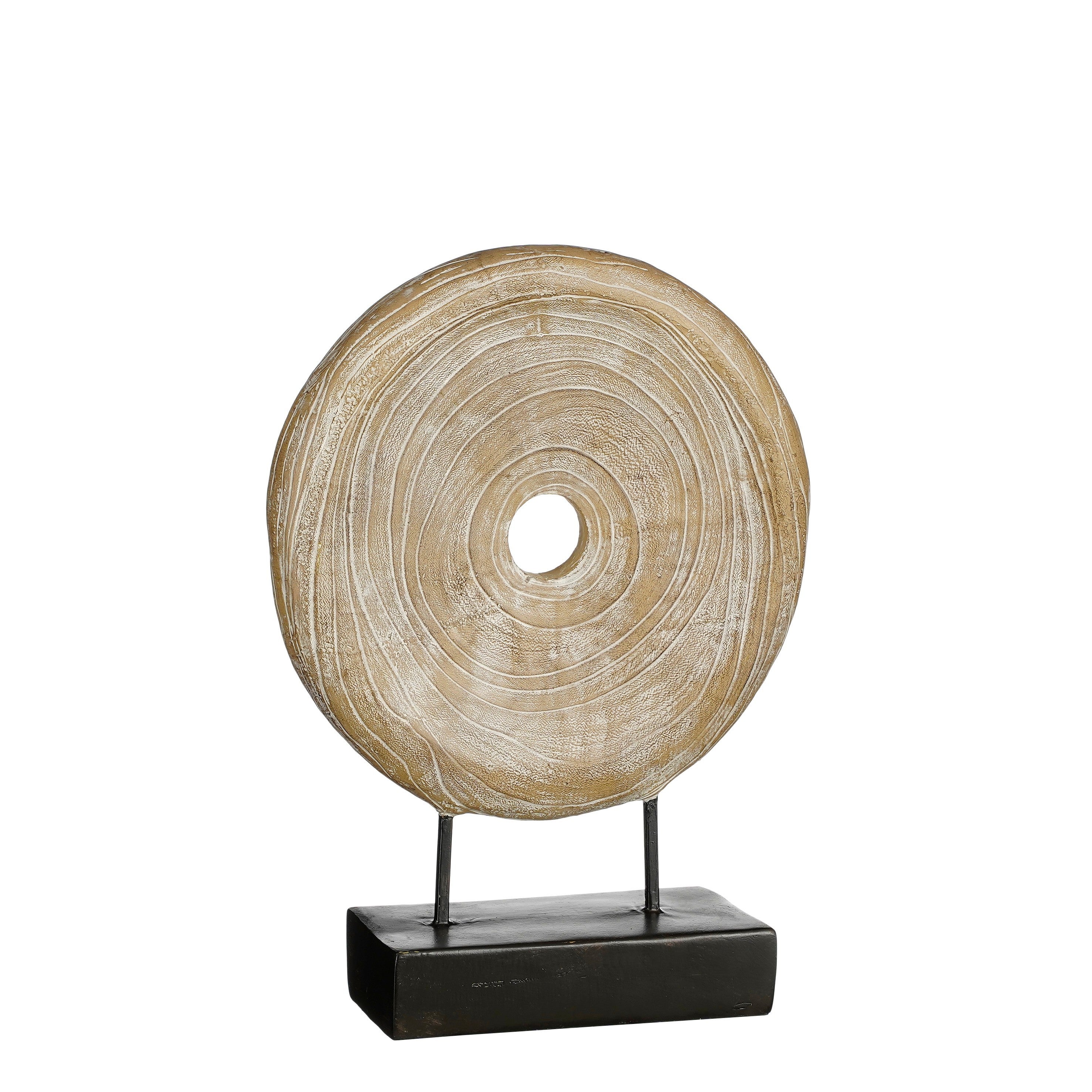 Figura decorativa círculo beige 23x33 cm