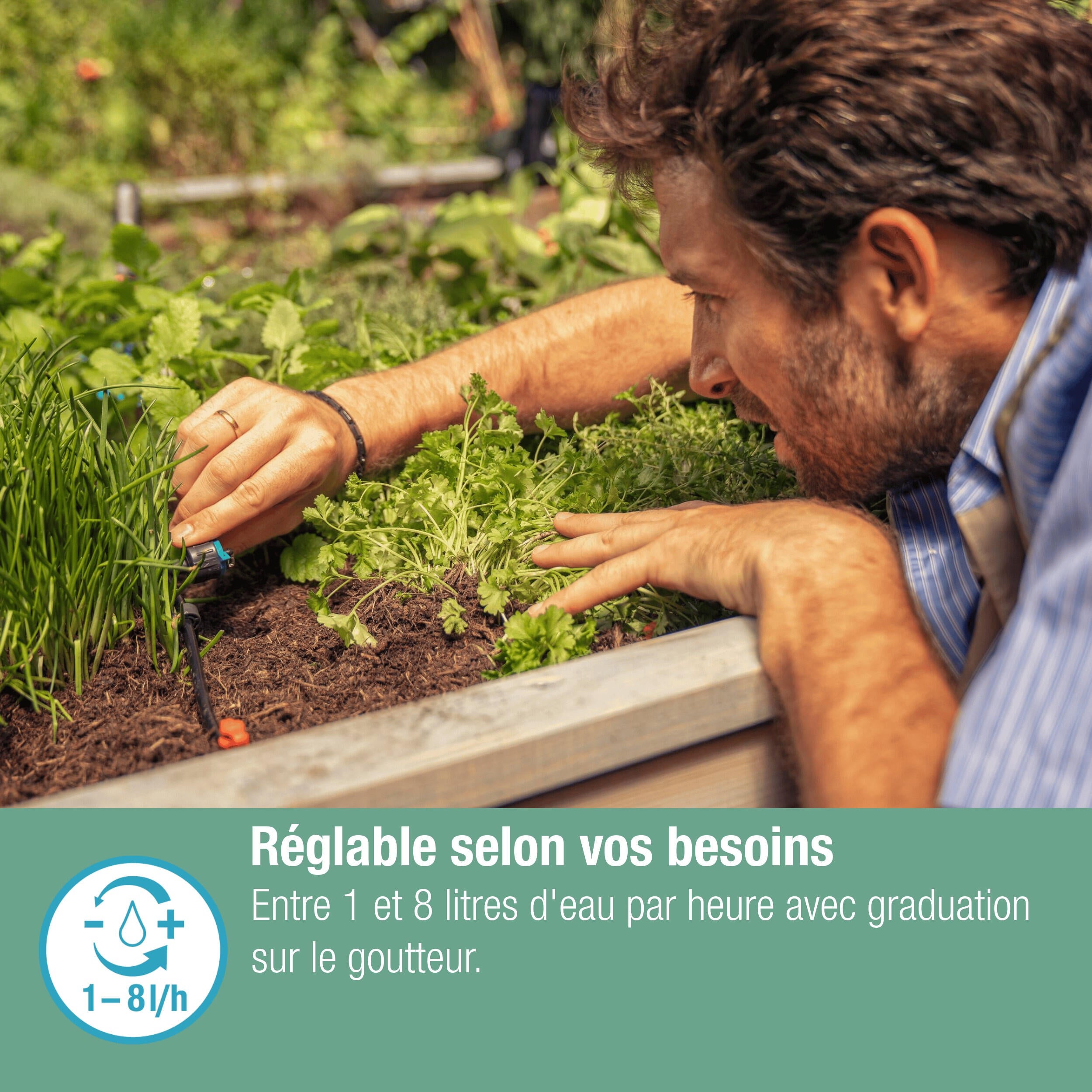 Goutteur en ligne réglable et régulateur de pression 1-8 l/h, 13314-20 GARDENA - 8