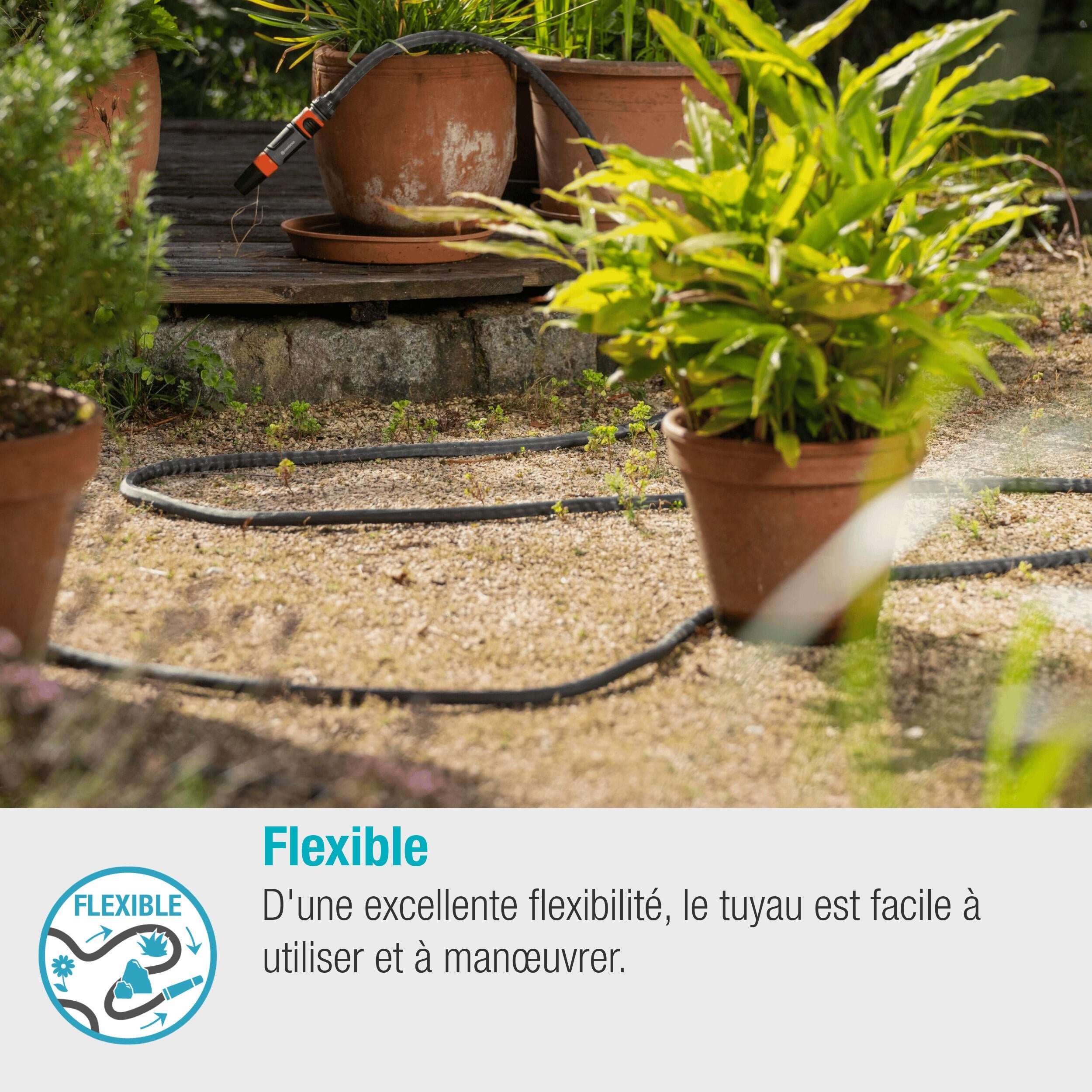 Set de flexible GARDENA Liano life L.25 m, Diam.12 mm - 10