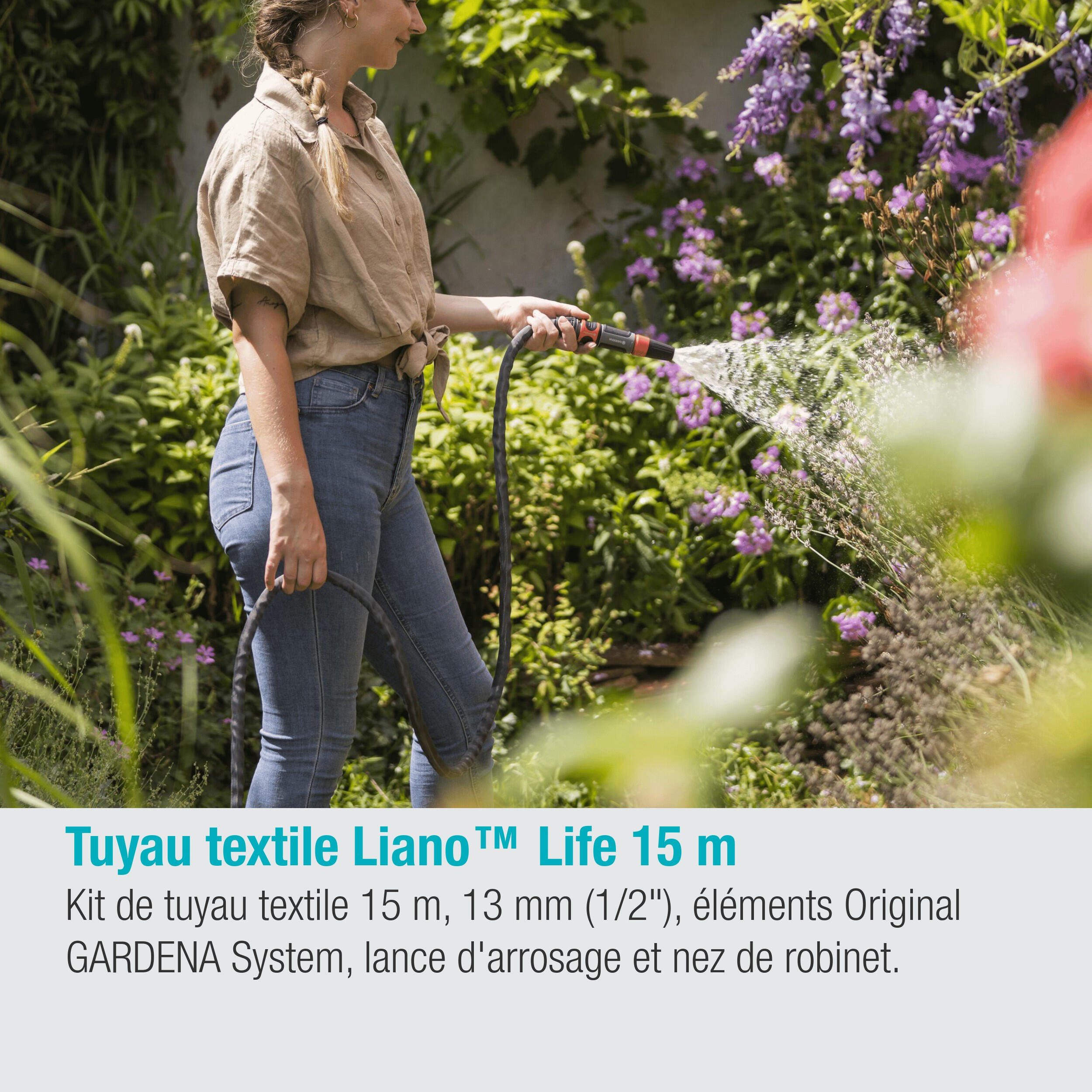 Set de flexible GARDENA Liano life L.15 m, Diam.12 mm - 3