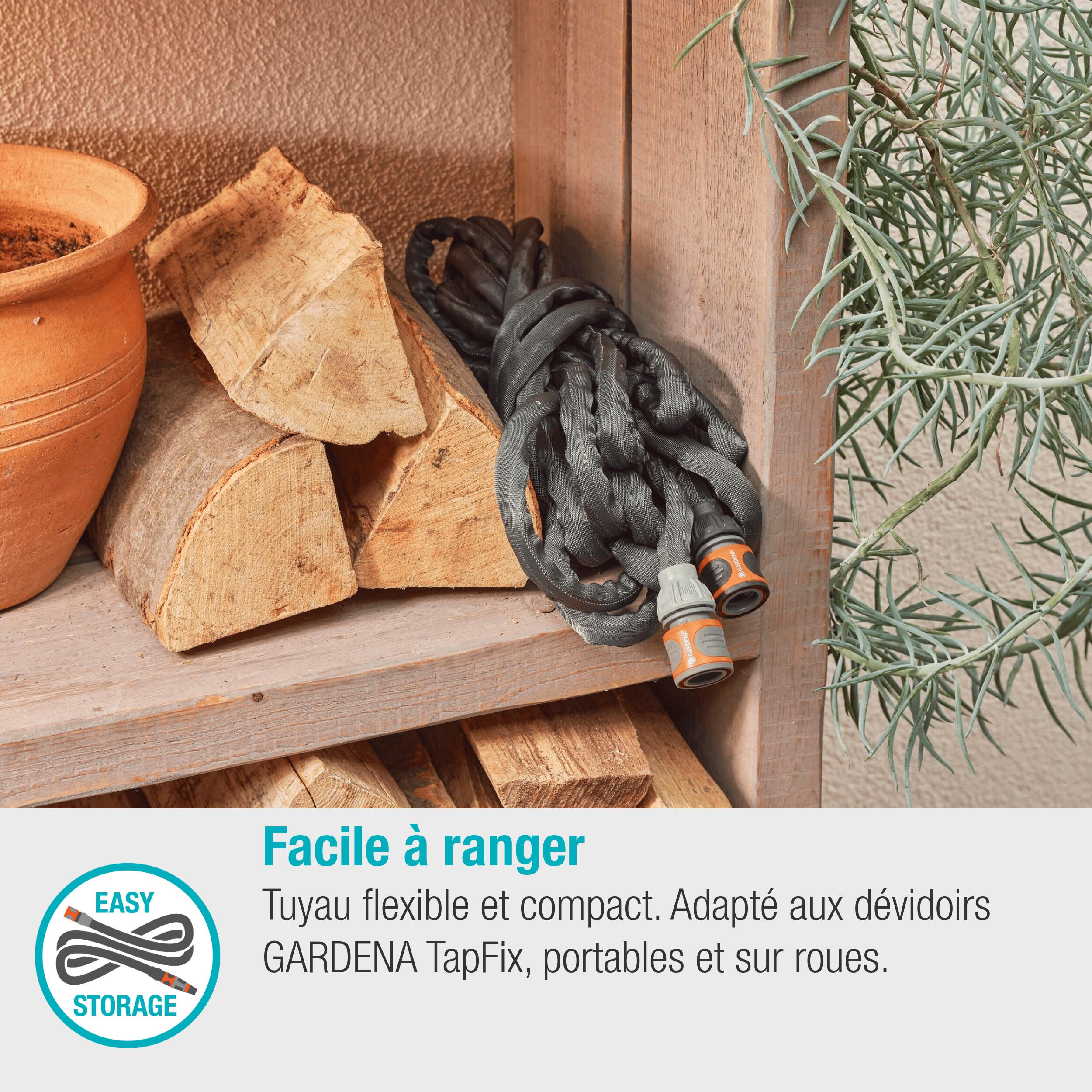Set de flexible GARDENA Liano life L.15 m, Diam.12 mm - 8
