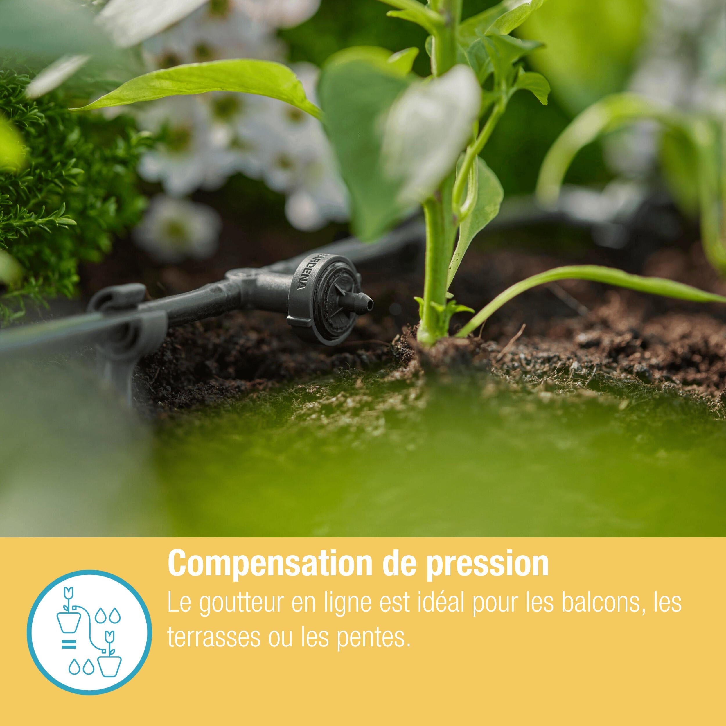 Goutteur en ligne régulateur de pression 2 l/h GARDENA 13312-20 - 5