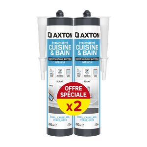 Lot de 2 mastics d'étanchéité Cuisine et bain AXTON, blanc, 560 ml