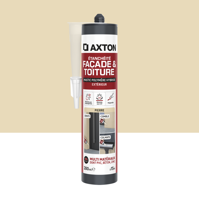 Mastic d'étanchéité Façade toiture gouttière AXTON beige 280ml