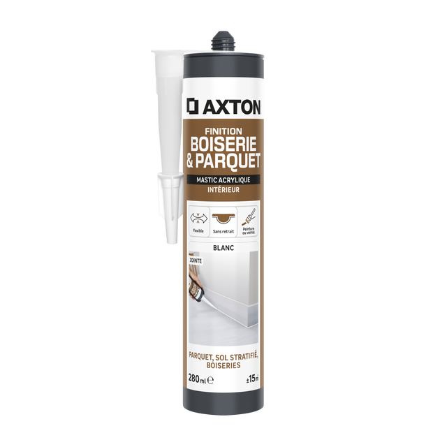 Mastic d'étanchéité Bois et parquet AXTON blanc 280ml