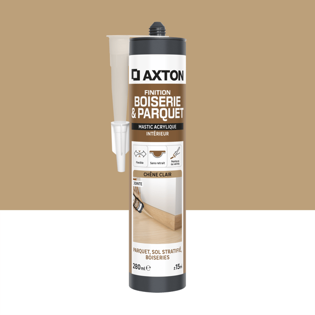 Mastic d'étanchéité Bois parquet AXTON chêne clair, 280 ml