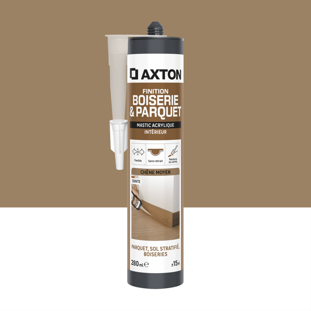 Mastic d'étanchéité Bois parquet AXTON chêne moyen, 280 ml