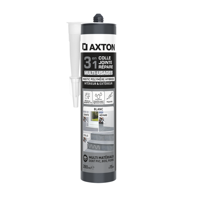 Mastic AXTON blanc MS polymère 280 ml