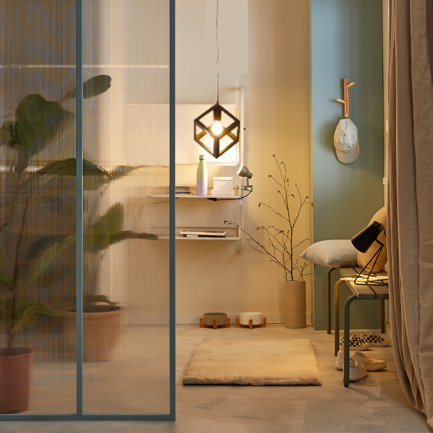 Lampadario Design Polywood nero paralume nero E27 Ø16cm INSPIRE - 11